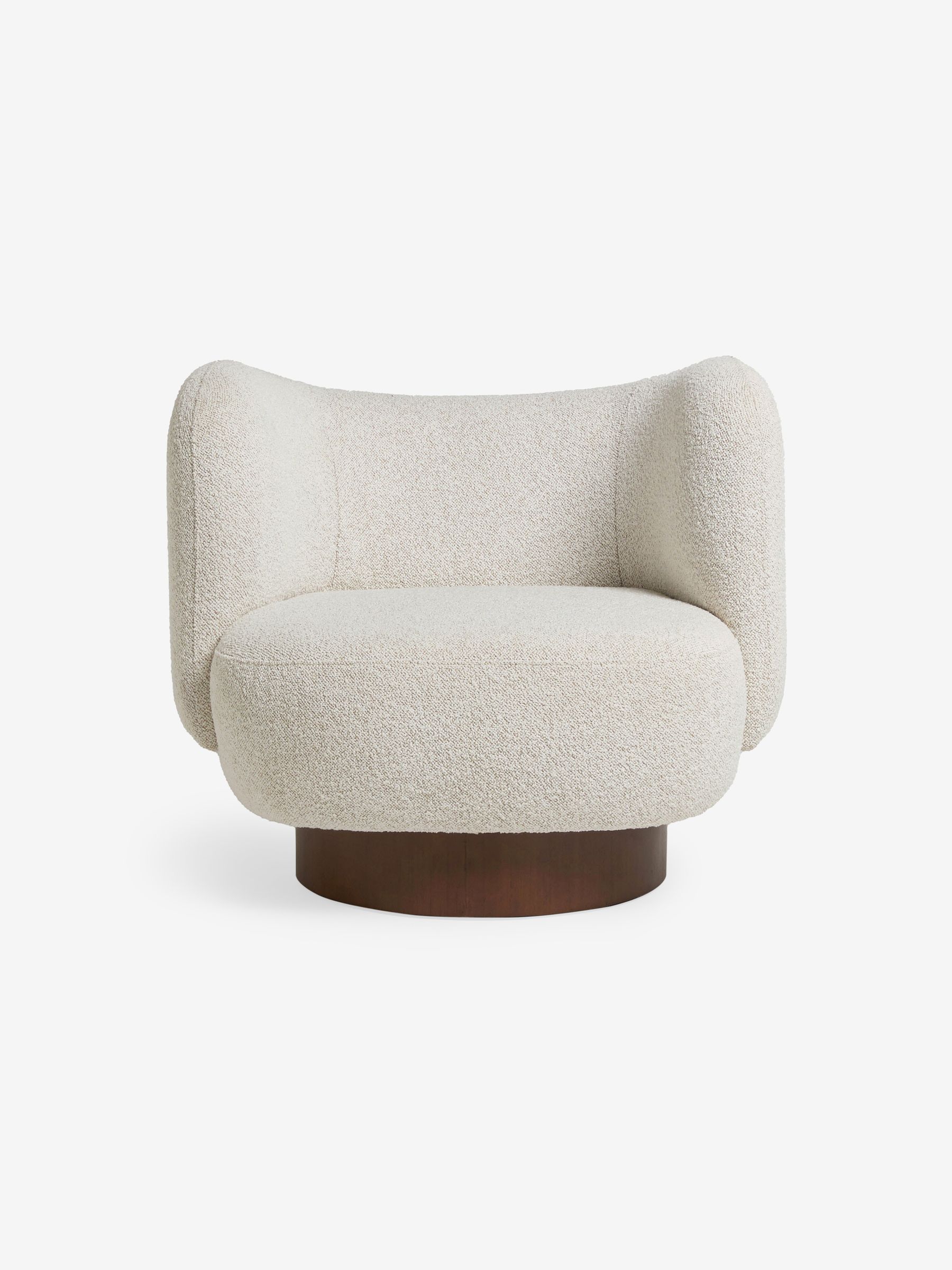 Novara Swivel Accent Chair in Off White Pax Boucle - Image 5 of 6