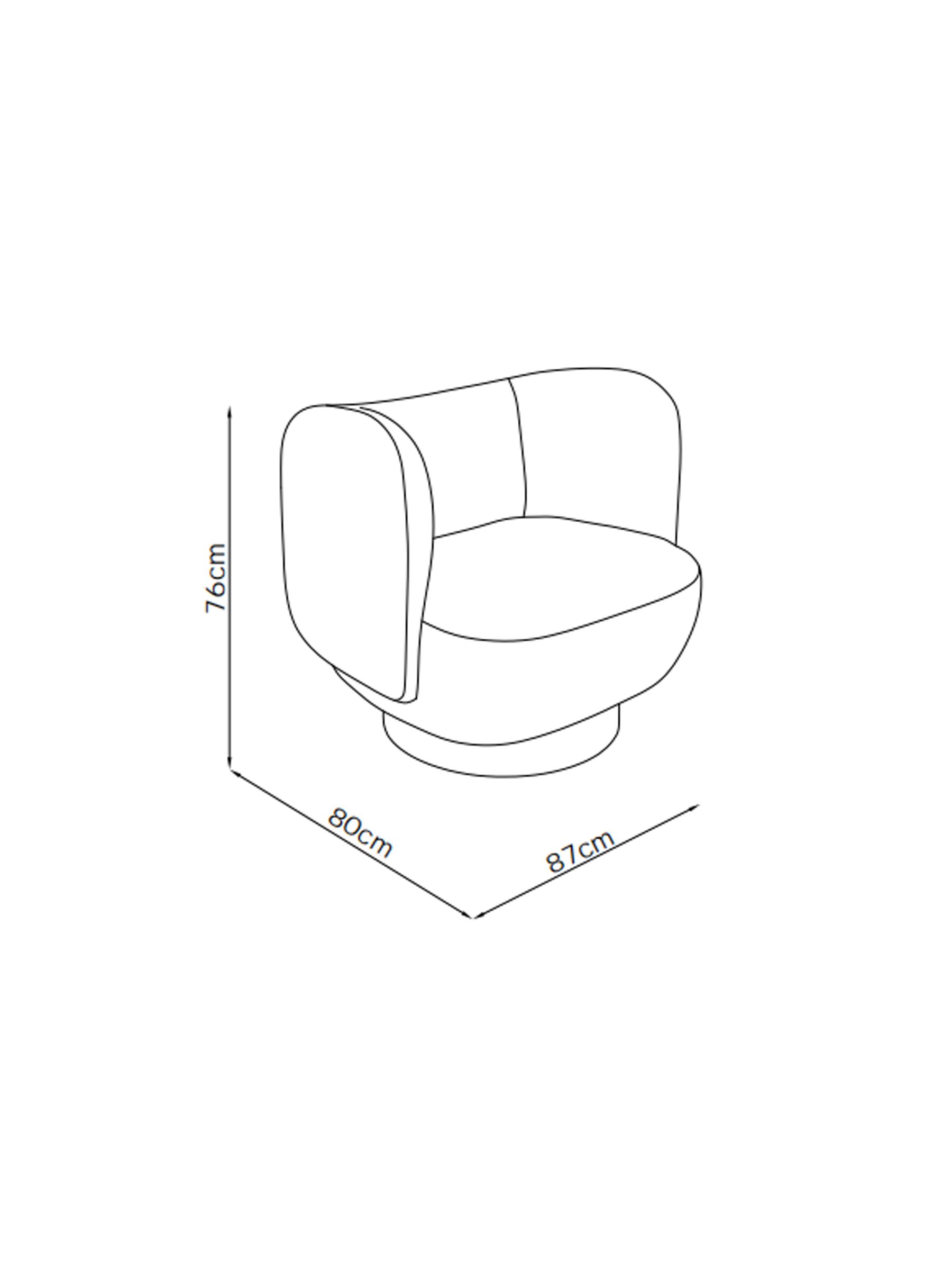 Novara Swivel Accent Chair in Off White Pax Boucle - Image 6 of 6