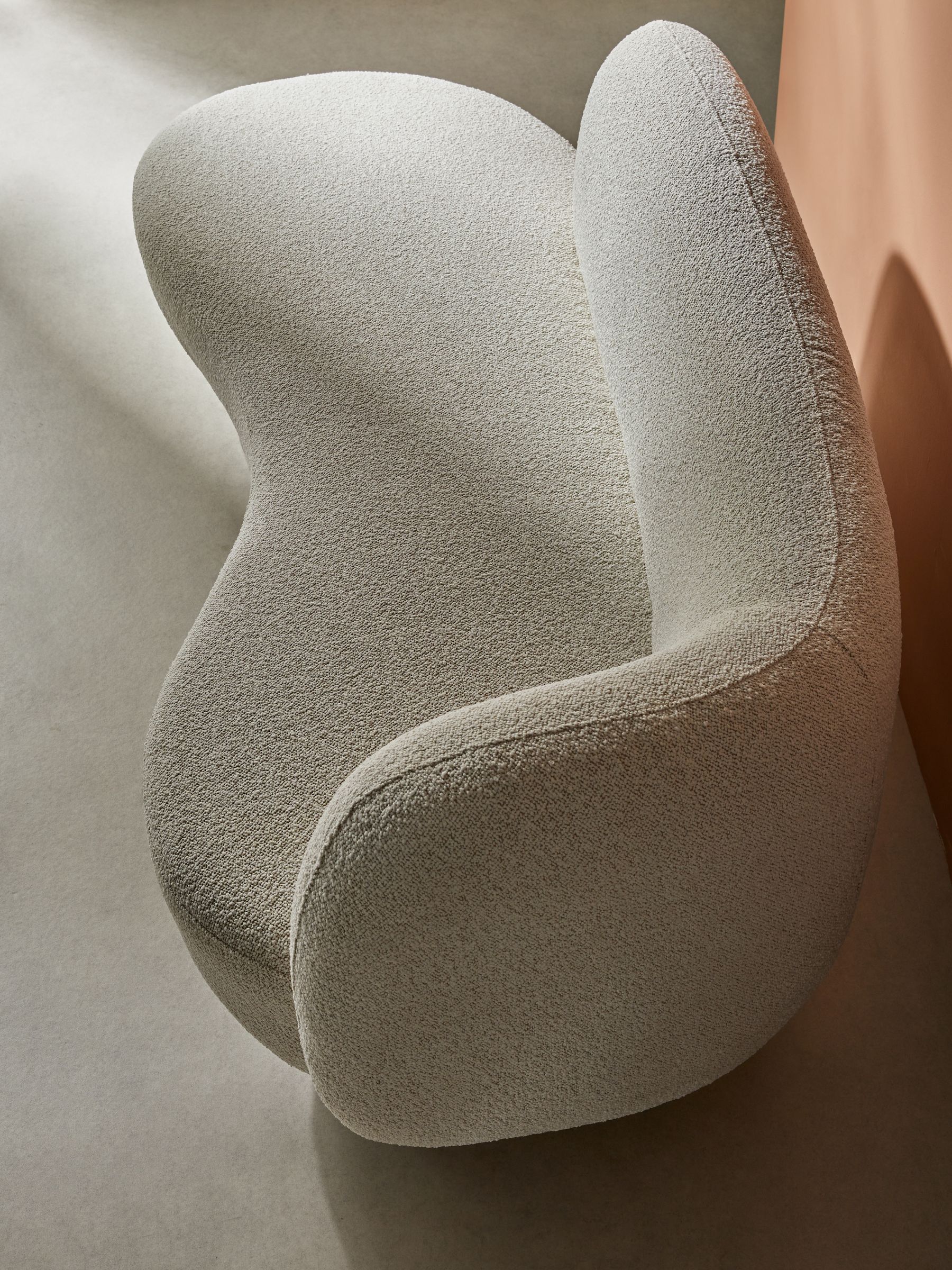 Novara 2 Seater Sofa in Off White Pax Boucle - Image 2 of 6