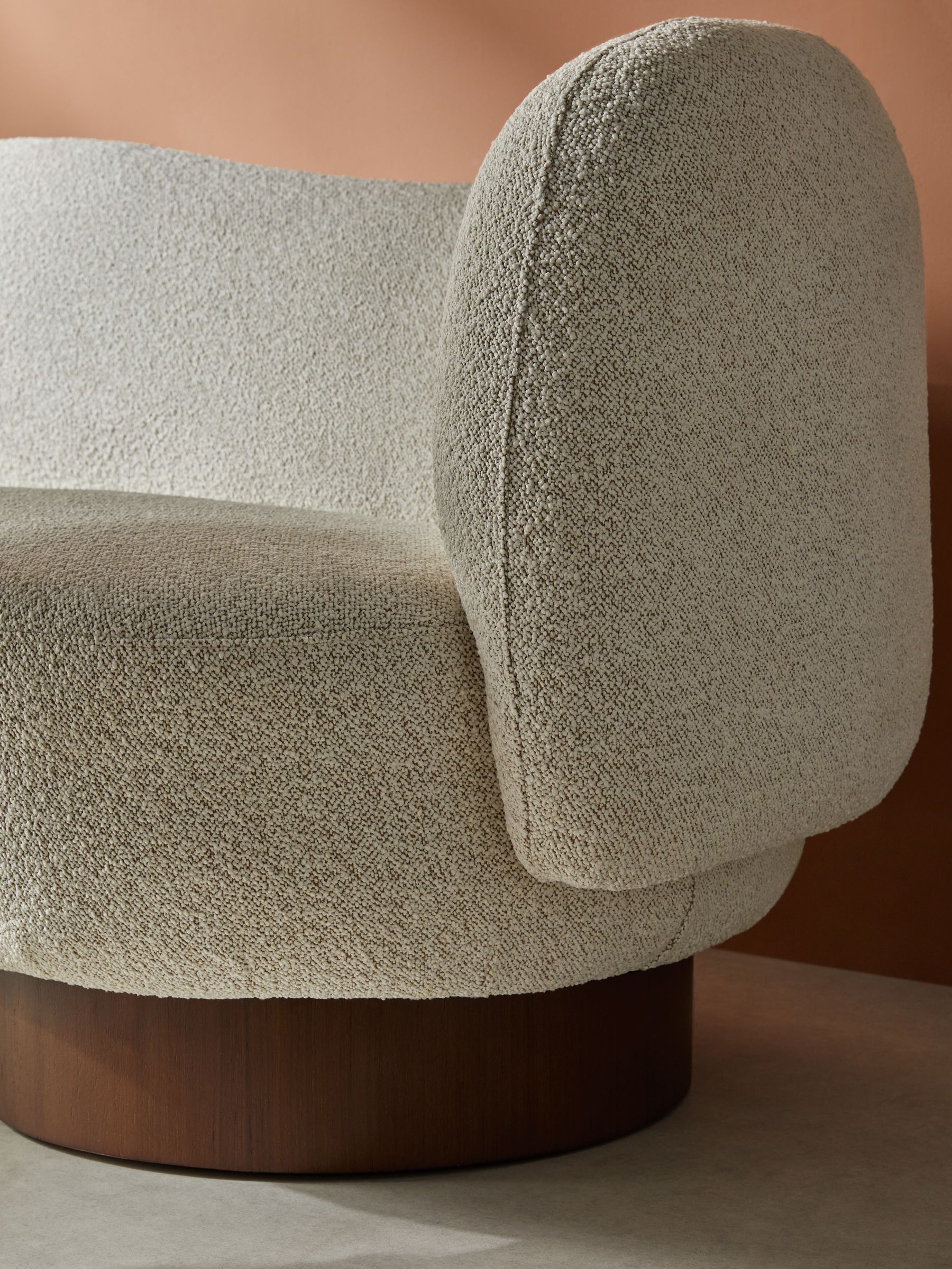 Novara 2 Seater Sofa in Off White Pax Boucle - Image 3 of 6
