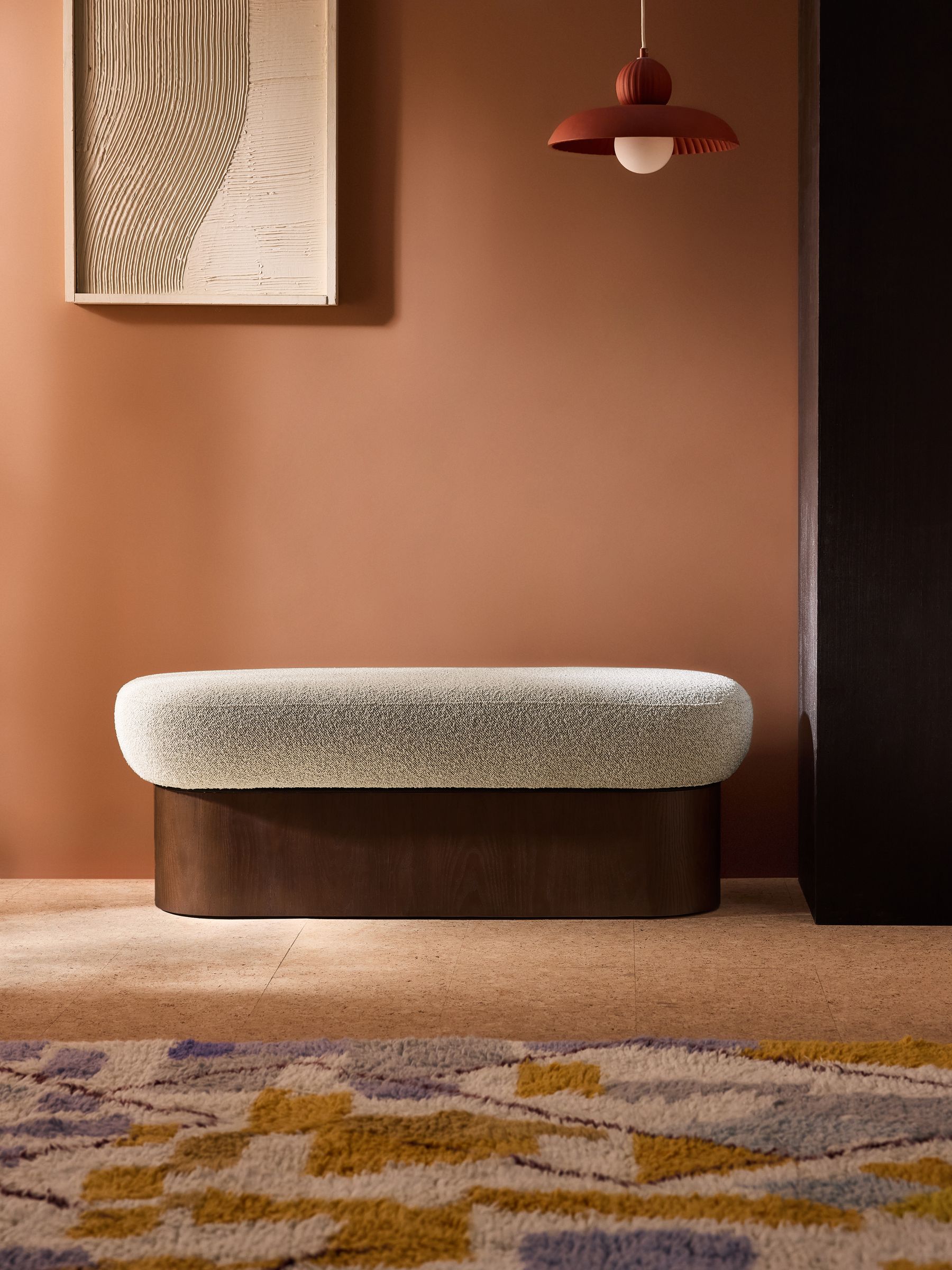 Novara Storage Ottoman Bench in Off White Pax Boucle - Image 1 of 6