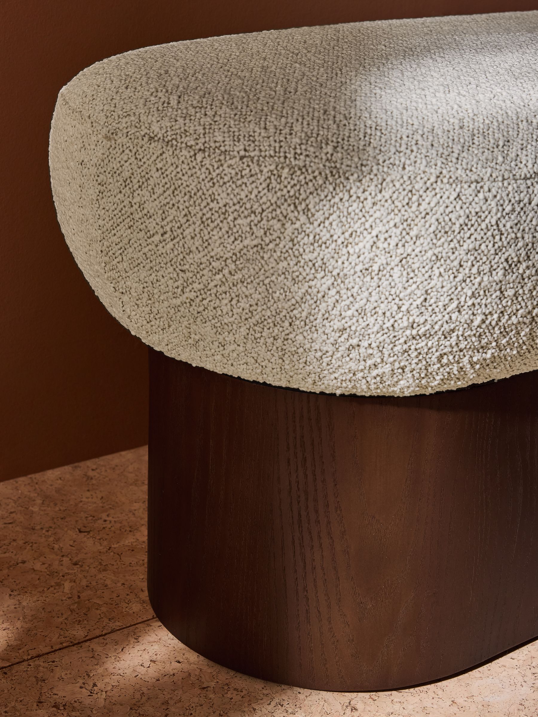 Novara Storage Ottoman Bench in Off White Pax Boucle - Image 3 of 6