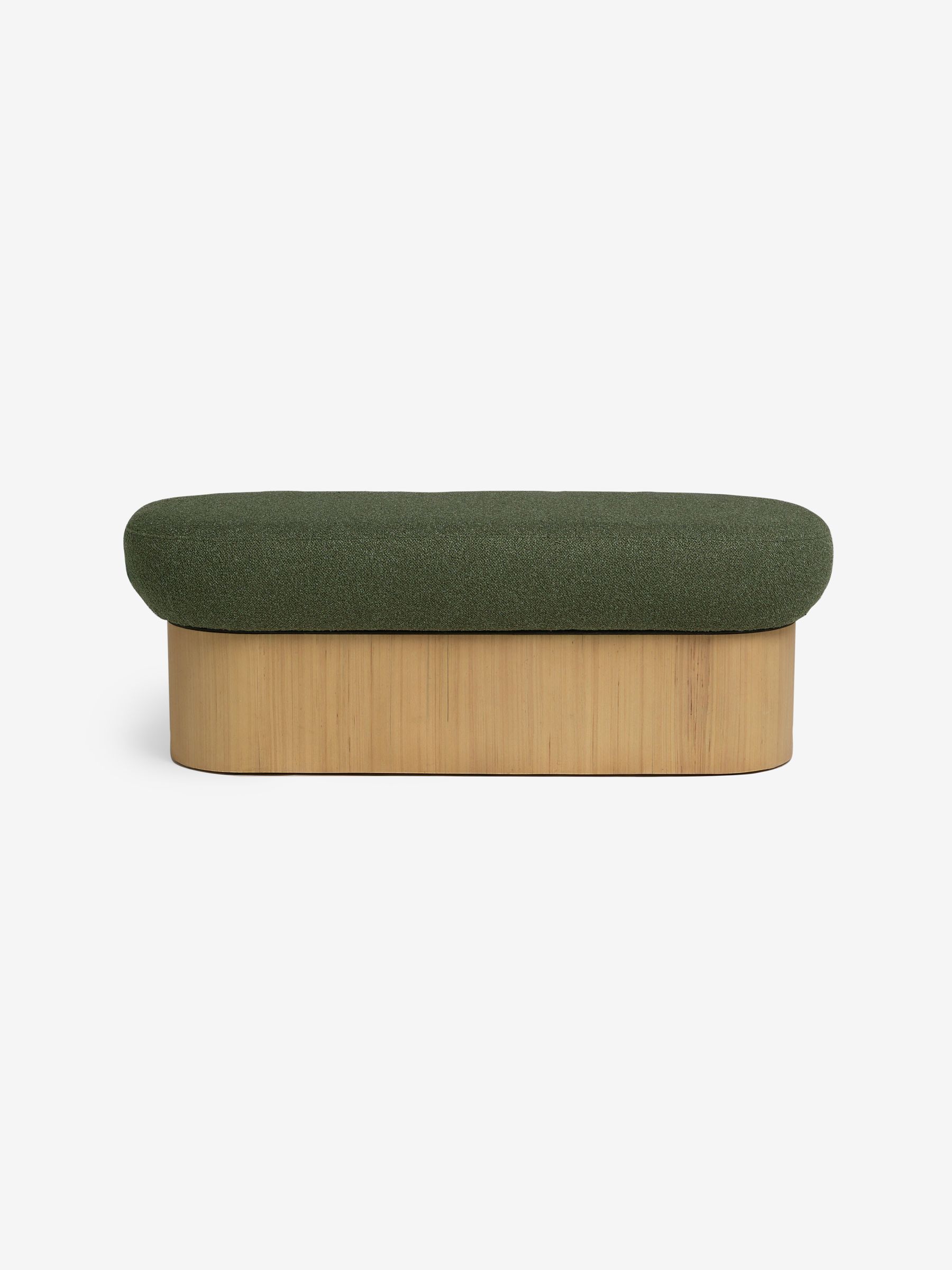 Novara Storage Ottoman Bench in Forest Green Pax Boucle - Image 4 of 6