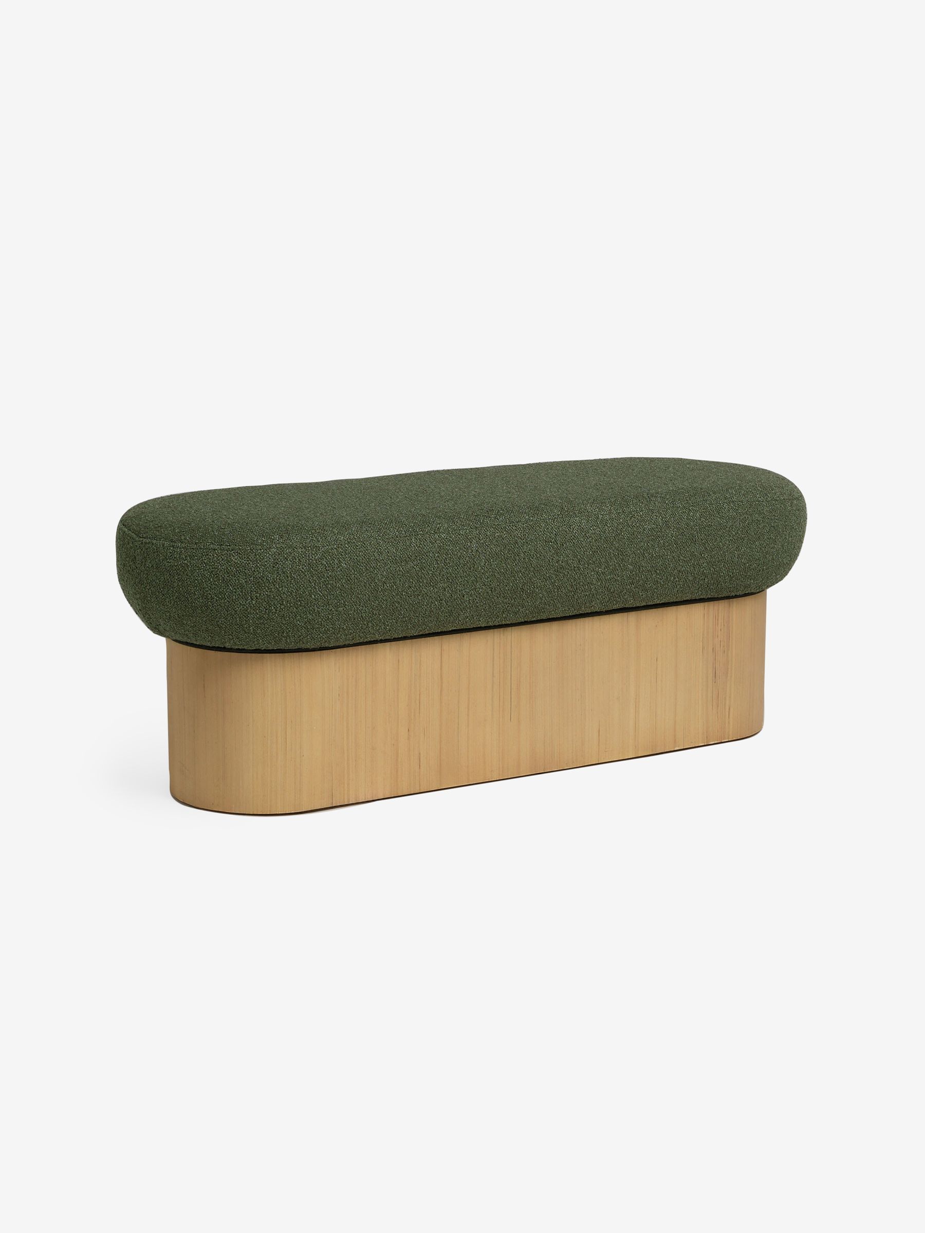 Novara Storage Ottoman Bench in Forest Green Pax Boucle - Image 5 of 6