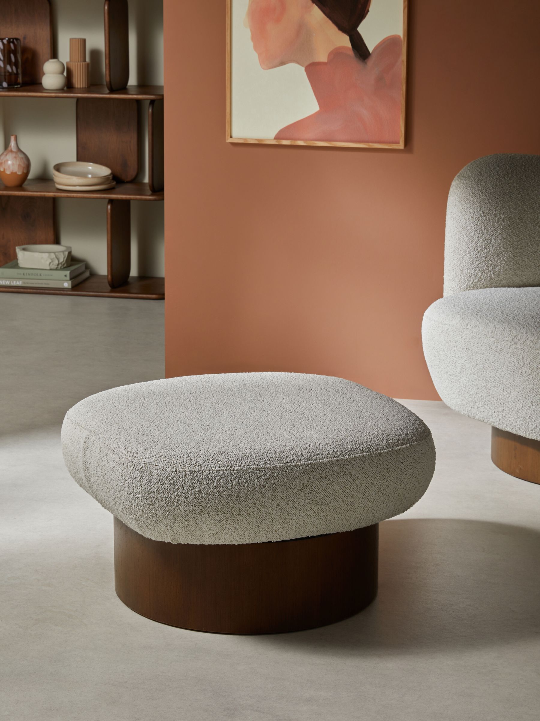 Novara Storage Footstool in Off White Pax Boucle