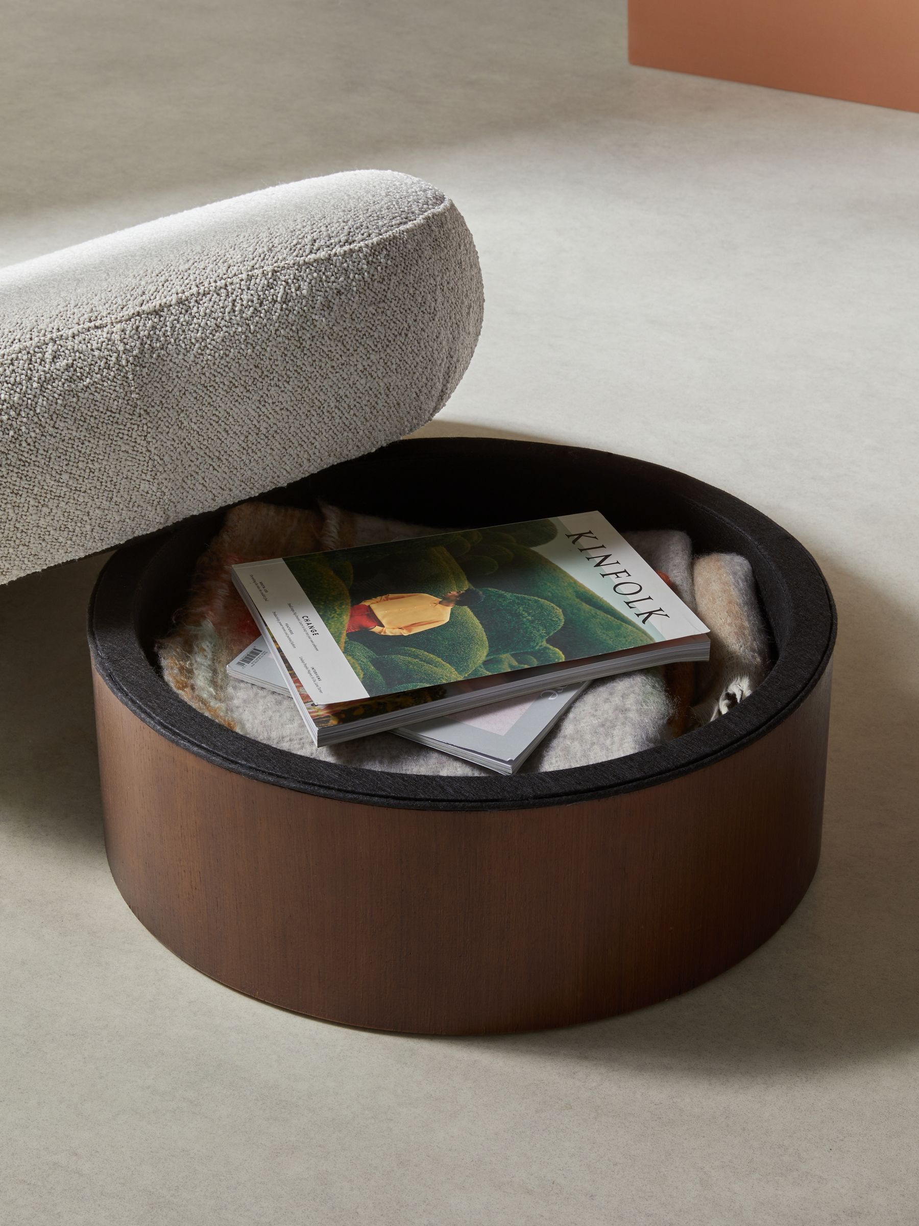 Novara Storage Footstool in Off White Pax Boucle - Image 2 of 6