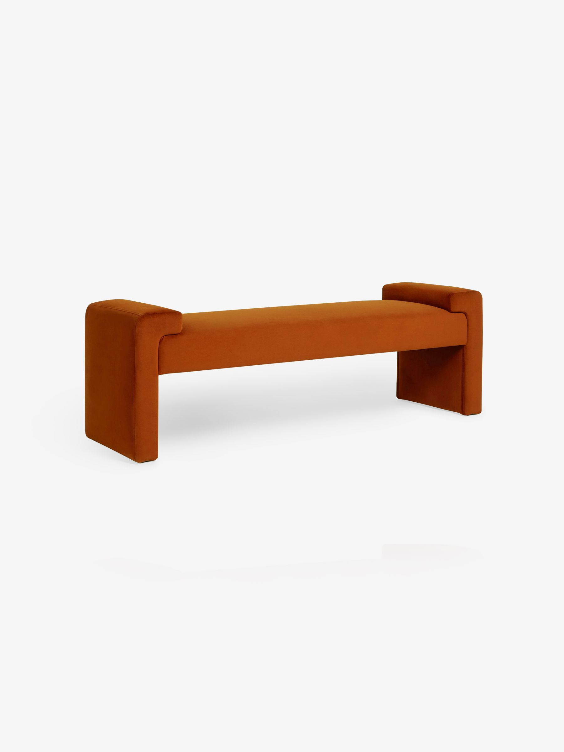 Brixton Bench in Cinnamon Orange Velvet | Made