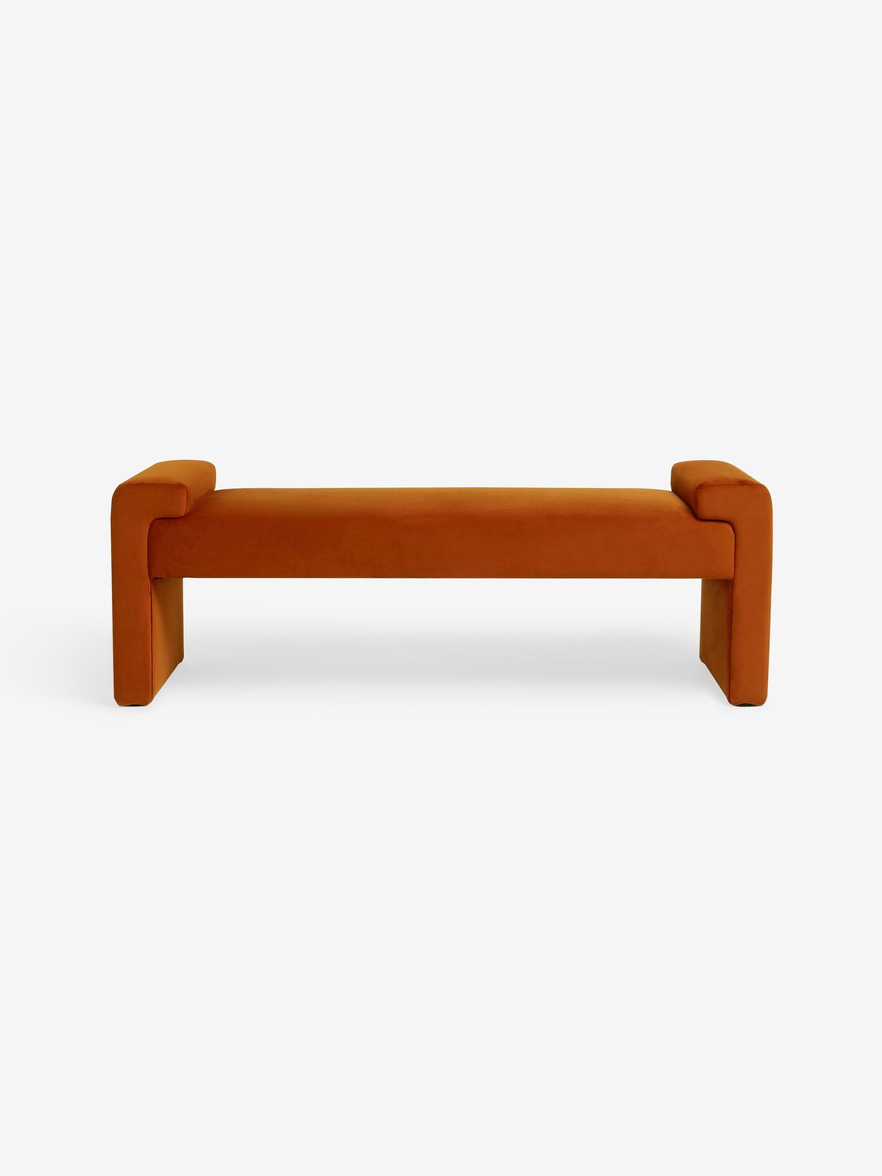 Brixton Bench in Cinnamon Orange Velvet - Image 8 of 8
