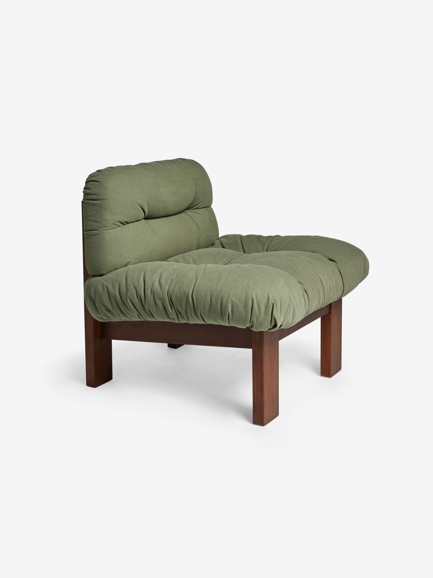 Fran Accent Chair in Olive Green Cotton Linen Blend - Image 1 of 3
