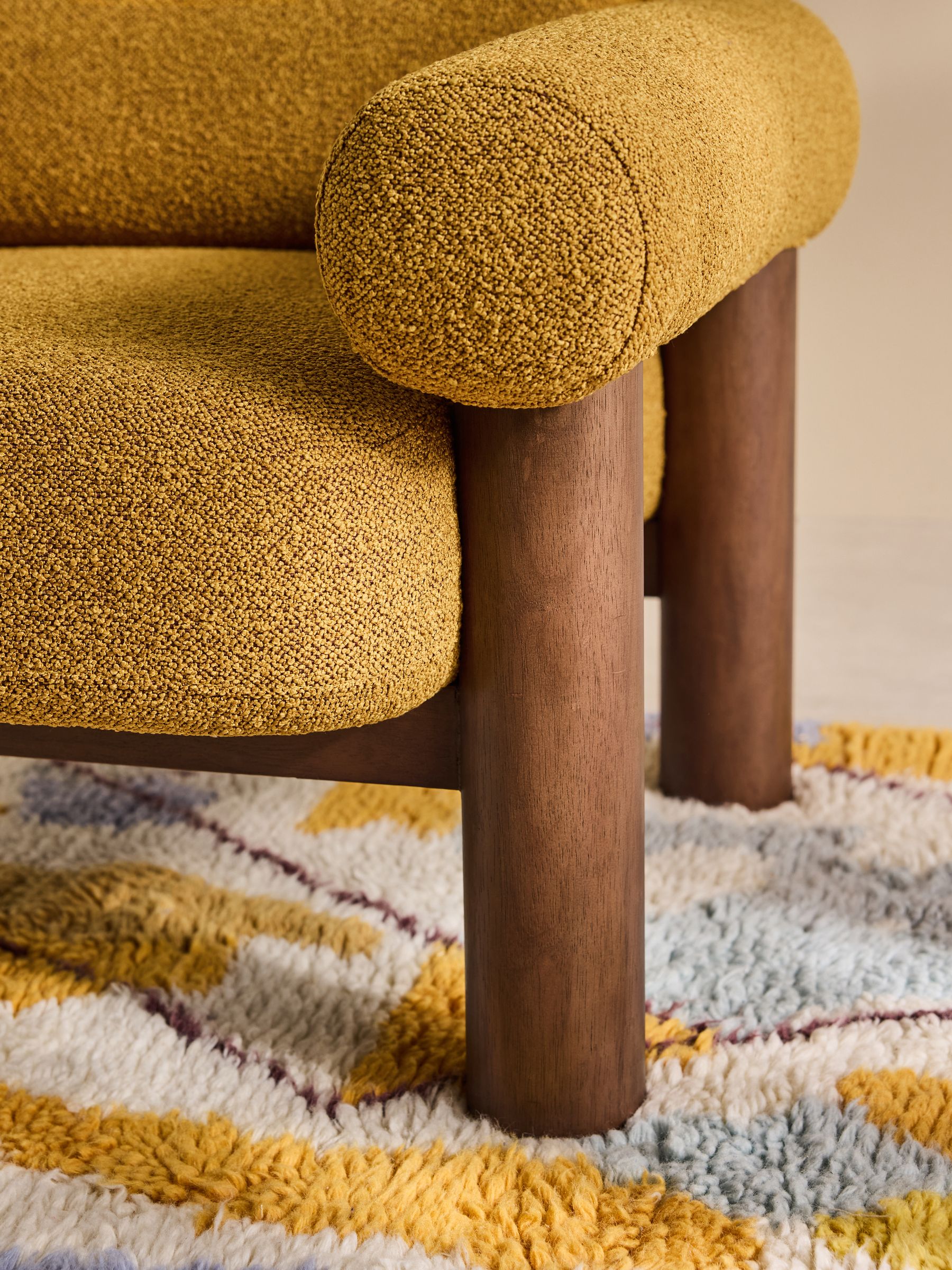 Maxton Chair in Ochre Yellow Pax Boucle - Image 5 of 7