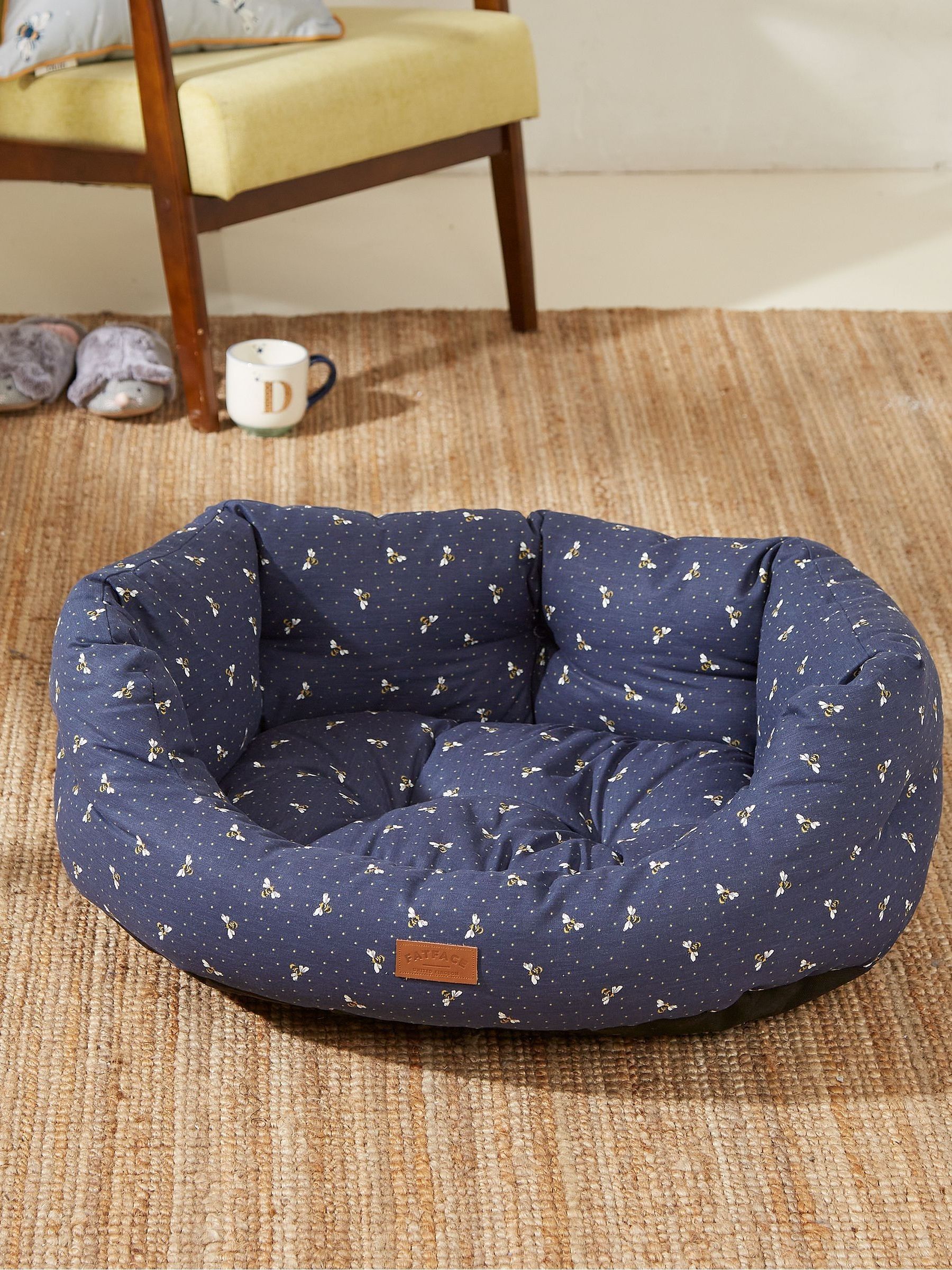 Navy 76cm Bee Spot Pet Bed - Image 1 of 1