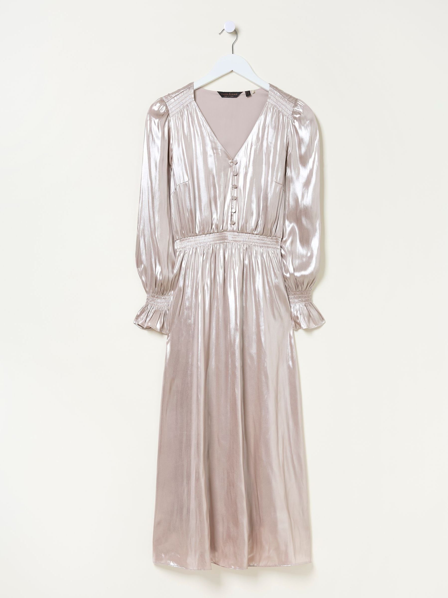 Gold Rina Metallic Midi Dress - Image 6 of 6