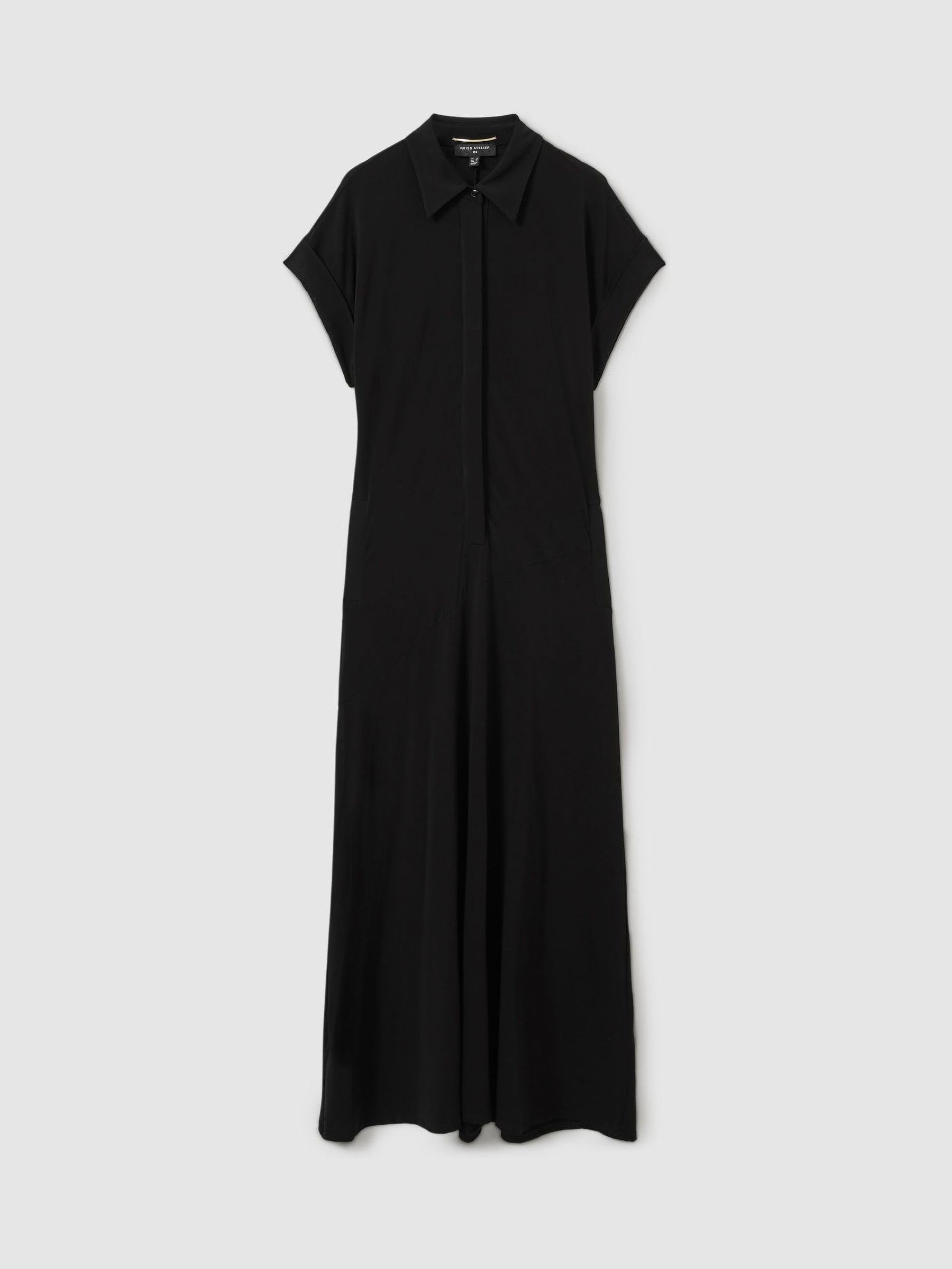 Atelier Polo-Collar Jersey Maxi Dress in Black - Image 2 of 6