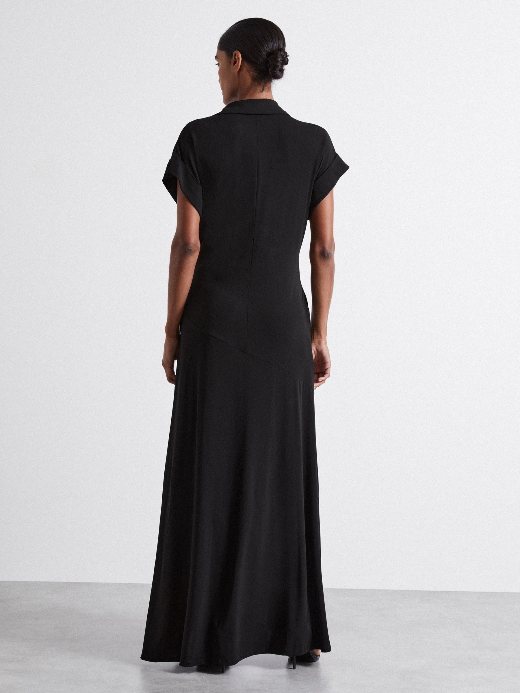 Atelier Polo-Collar Jersey Maxi Dress in Black - Image 5 of 6