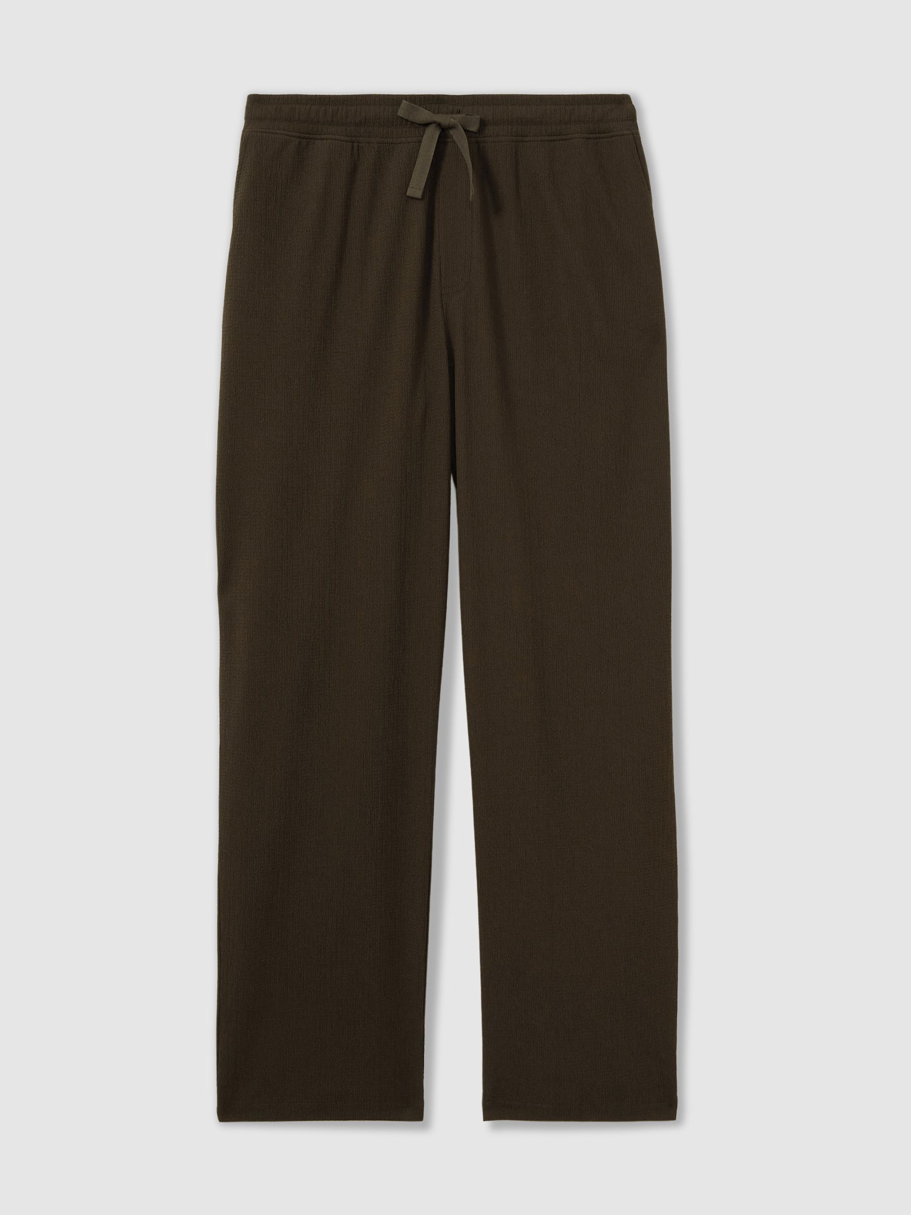 Textured Crepe Drawstring Trousers in Dark Olive Green - Image 2 of 6 Textured Crepe Drawstring Trousers in Dark Olive Green - Image 2 of 6