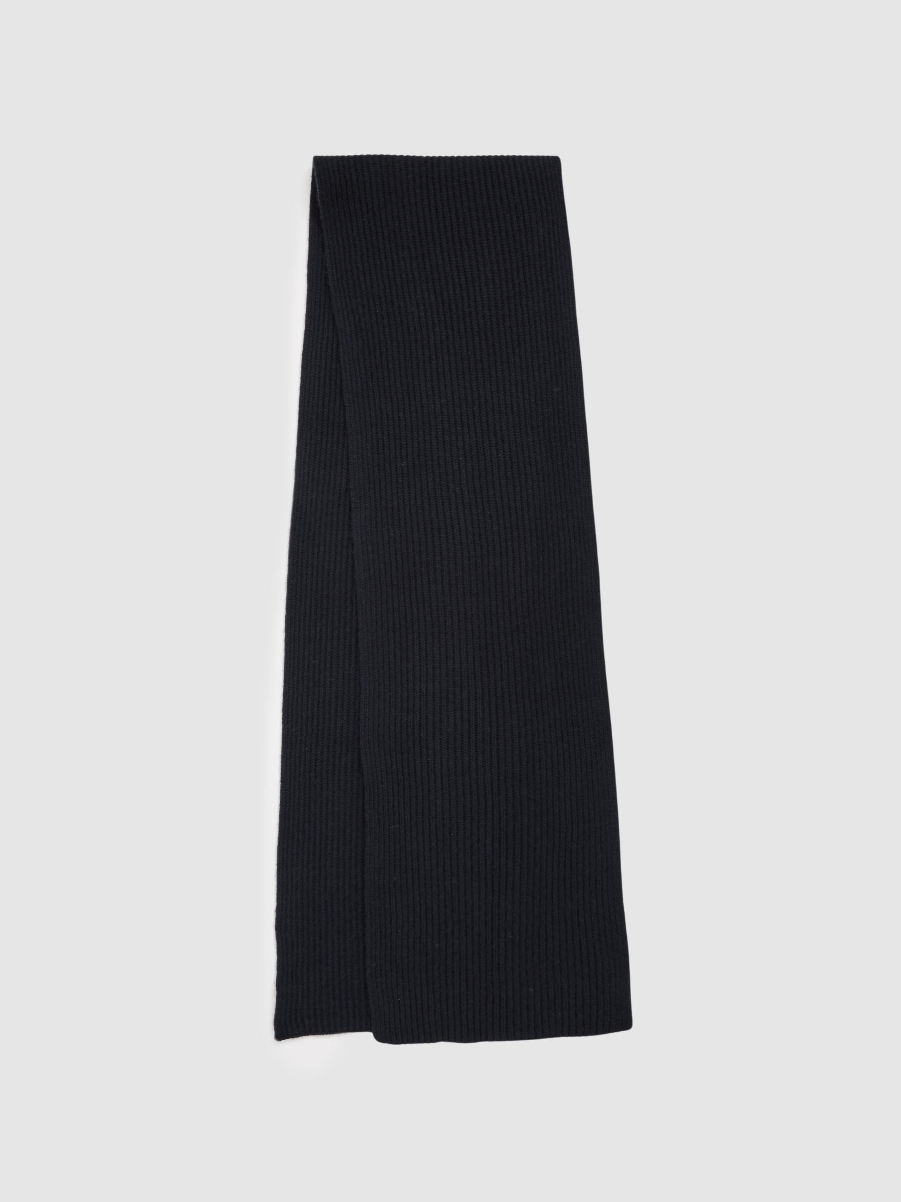 Atelier Ribbed-Cashmere Scarf in Dark Navy - Image 1 of 4