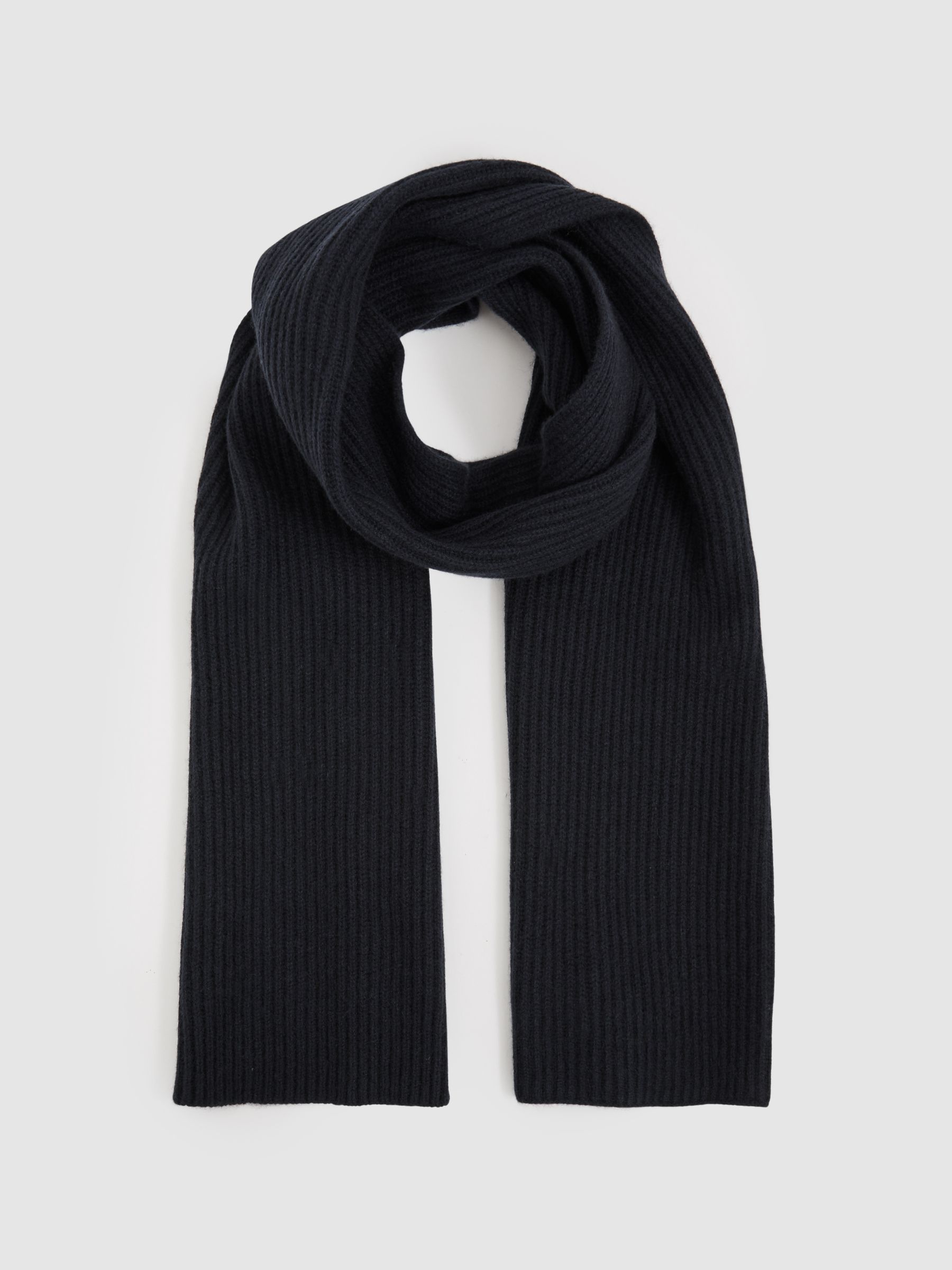 Atelier Ribbed-Cashmere Scarf in Dark Navy - Image 3 of 4