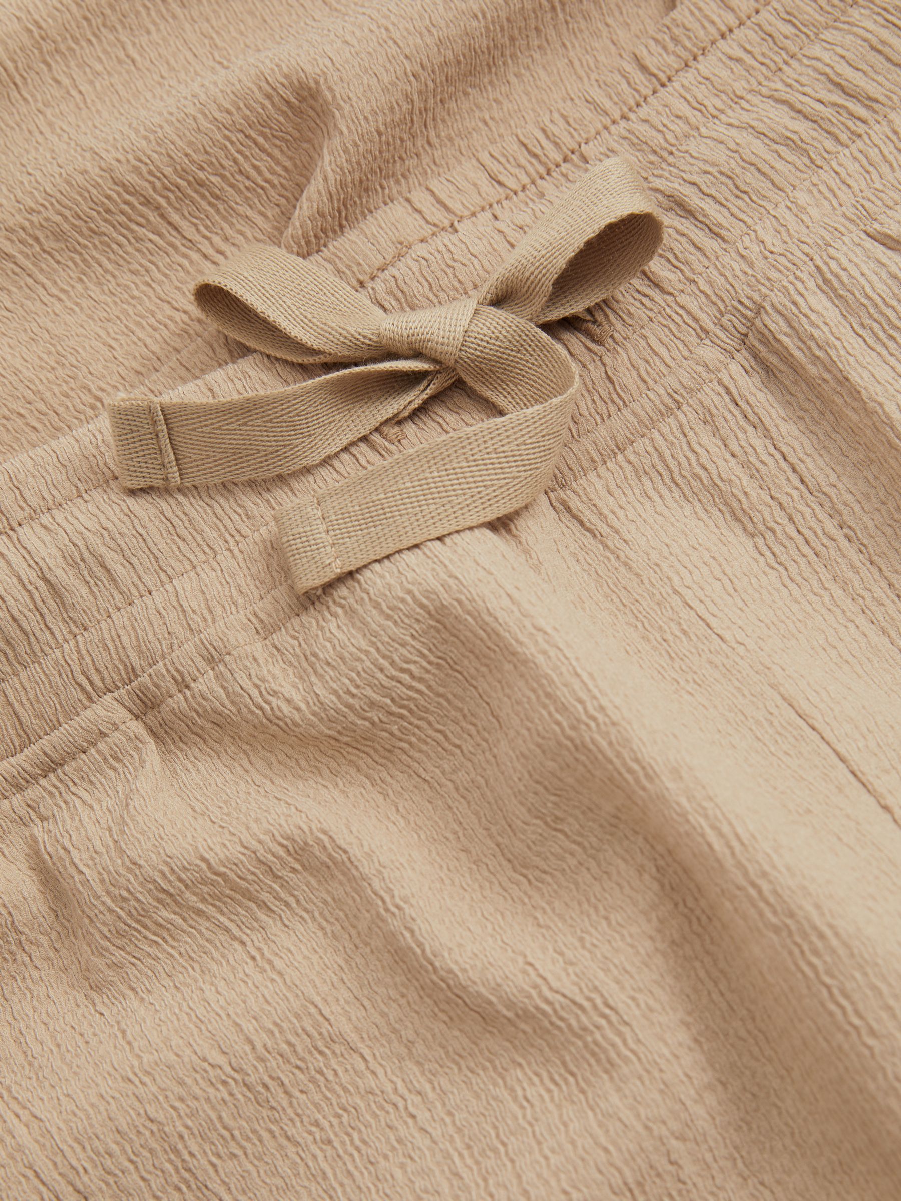 Textured Crepe Drawstring Trousers in Oatmeal - Image 5 of 5