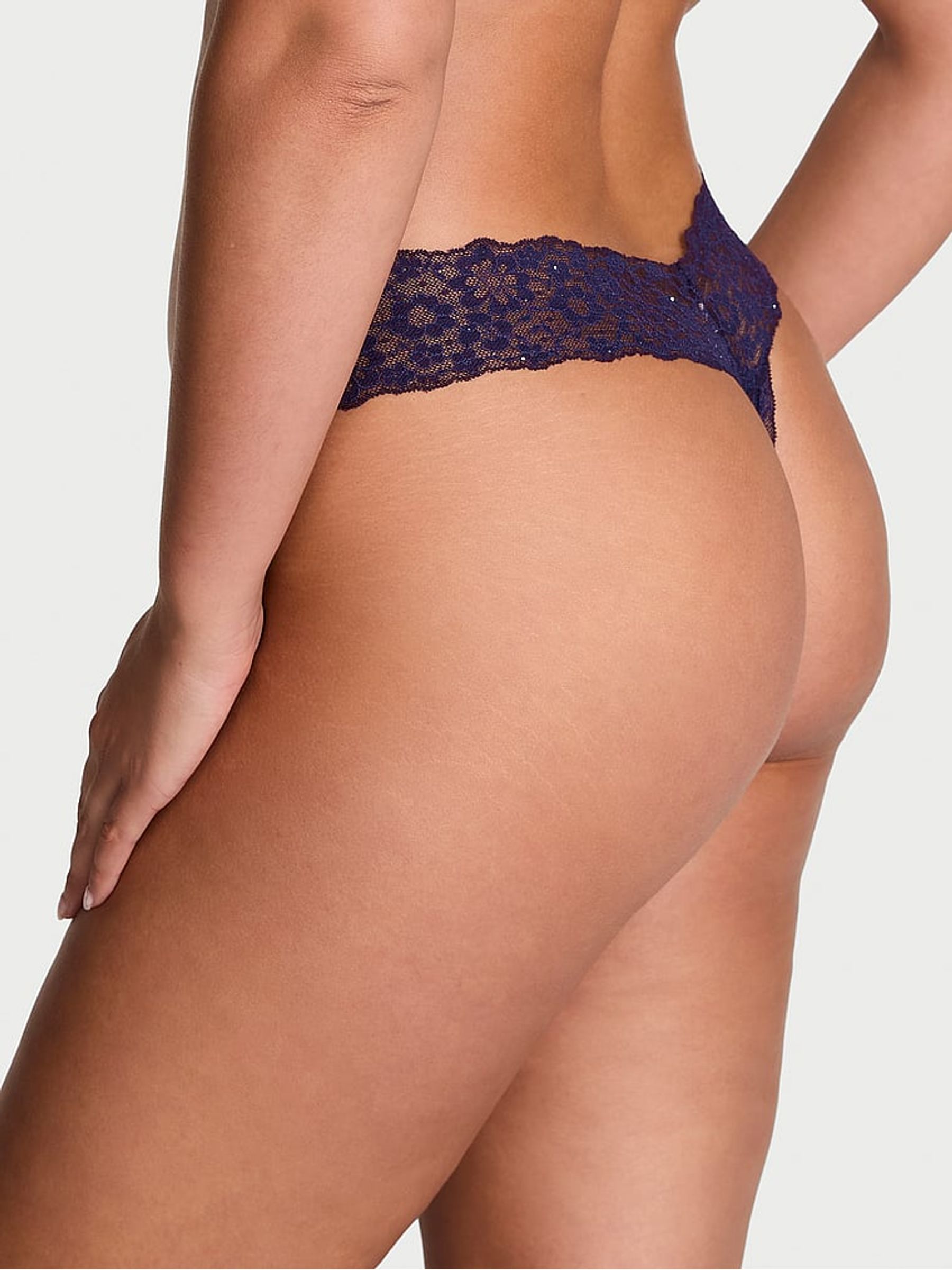 Stained Glass Purple Sequins Thong Knickers - Image 2 of 3