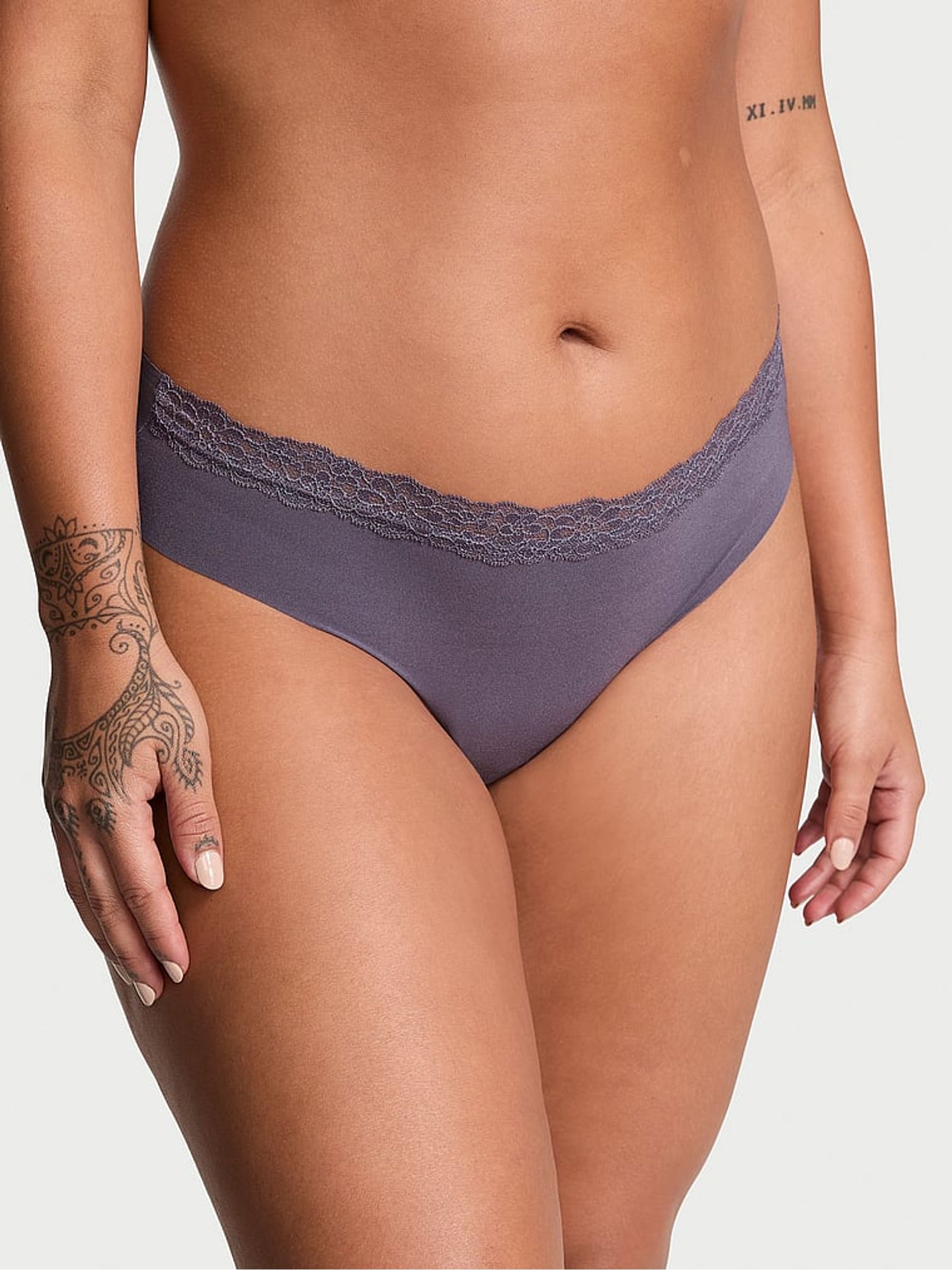 Tornado Grey Lace Waist Thong Knickers - Image 1 of 3