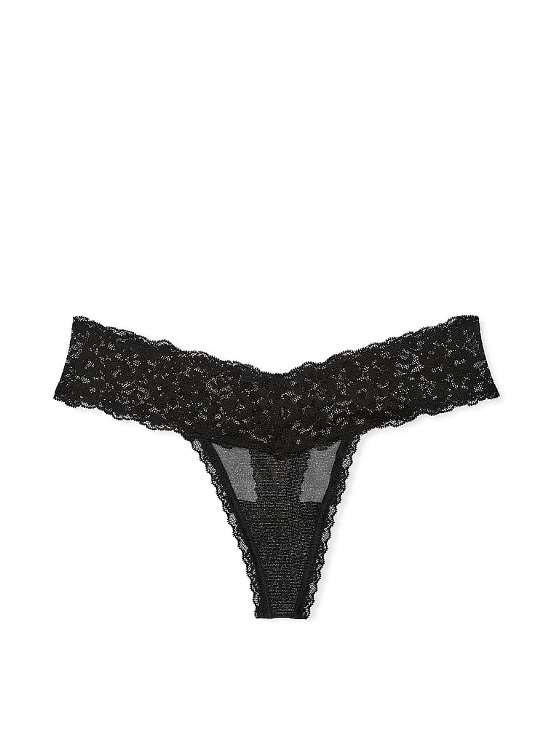 Black Sequins Thong Mesh Knickers - Image 3 of 3