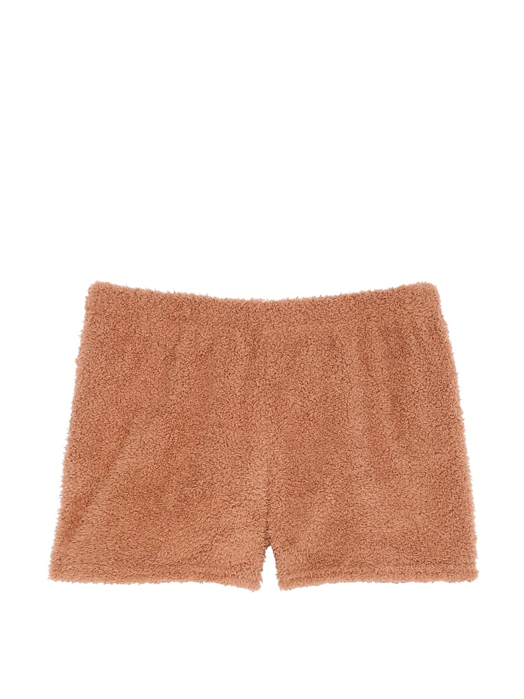 Toffee Brown Cosy Knit Boxer Pyjama Shorts - Image 3 of 3