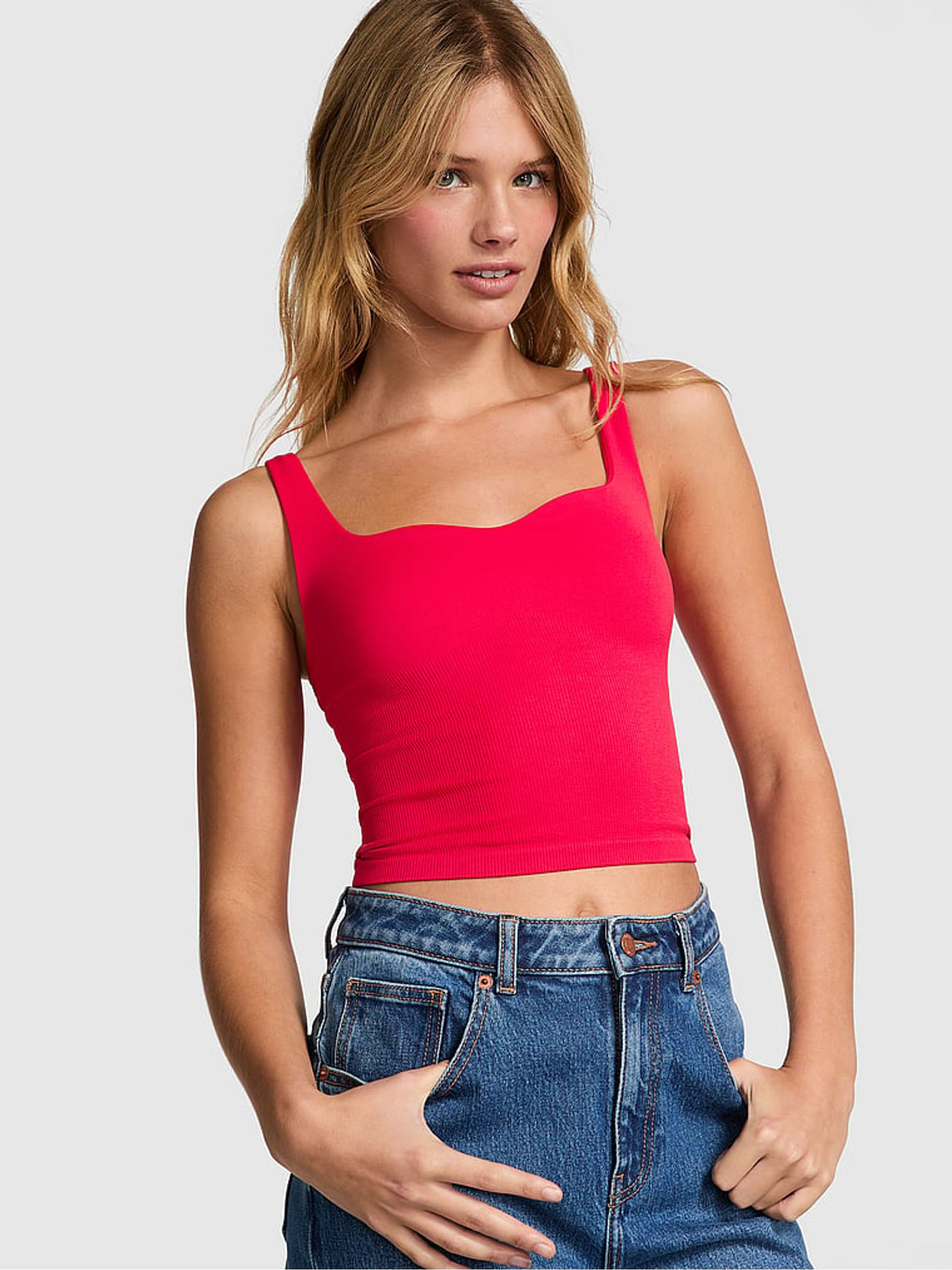 Red Pepper Longline Sports Bra Tank Top - Image 1 of 3