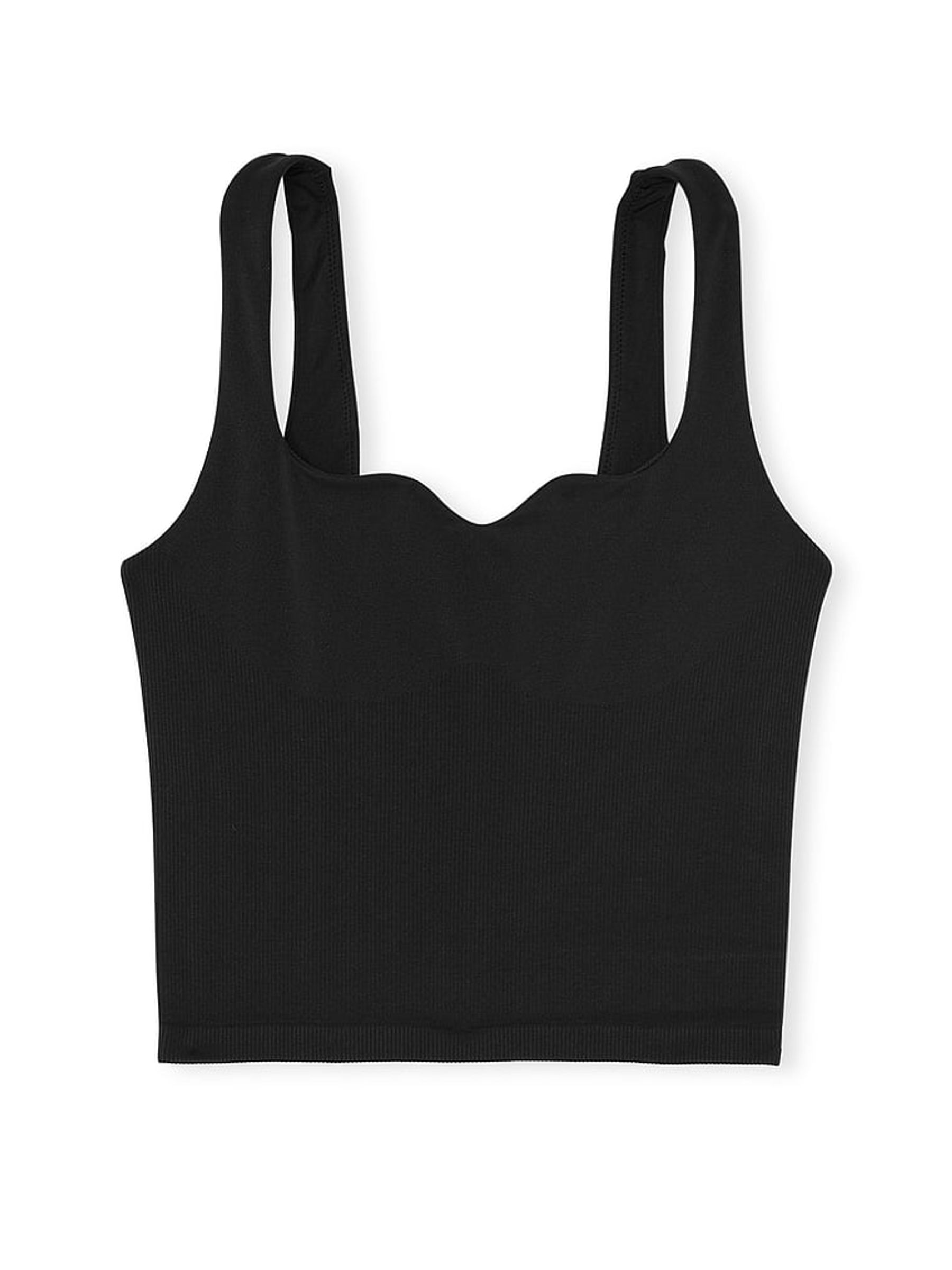 Black Longline Sports Bra Tank Top - Image 3 of 3
