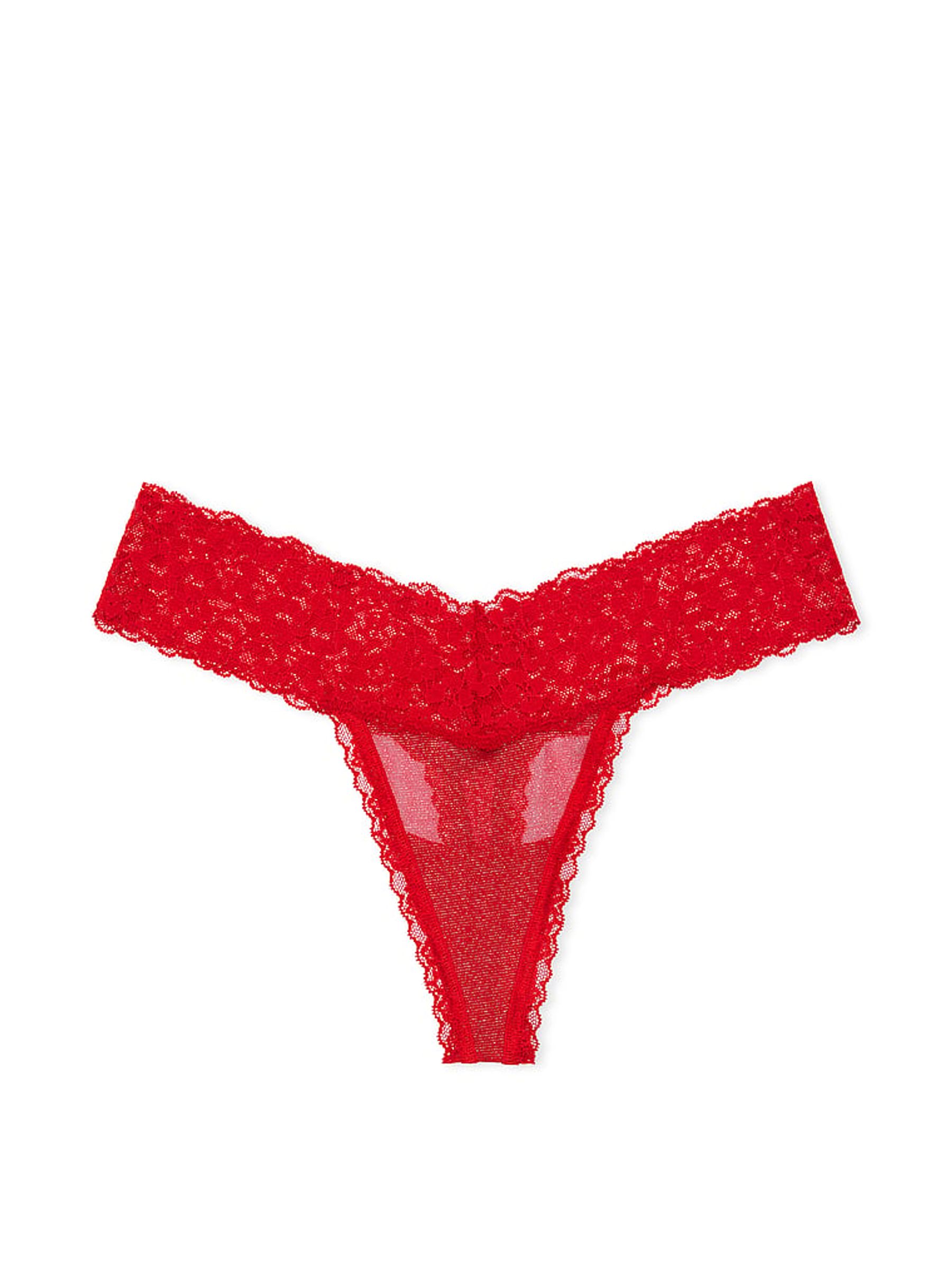 Lipstick Red Sequins Thong Mesh Knickers - Image 3 of 3