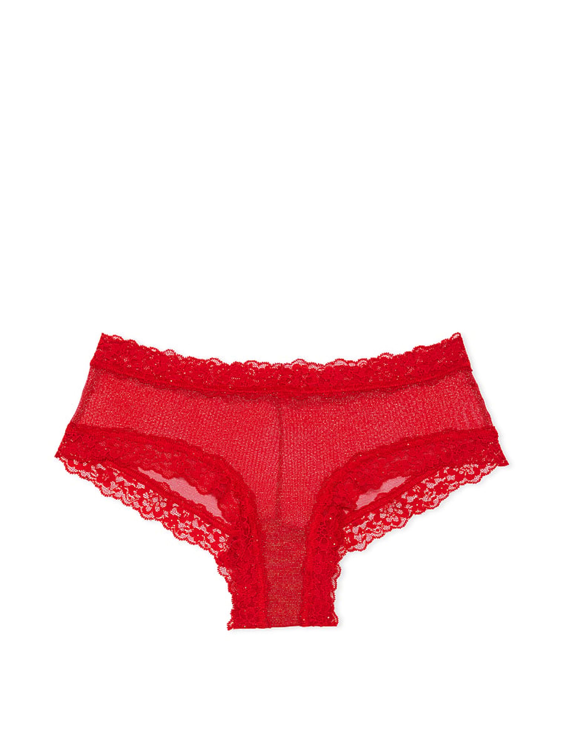 Lipstick Red Sequins Cheeky Mesh Knickers - Image 3 of 3