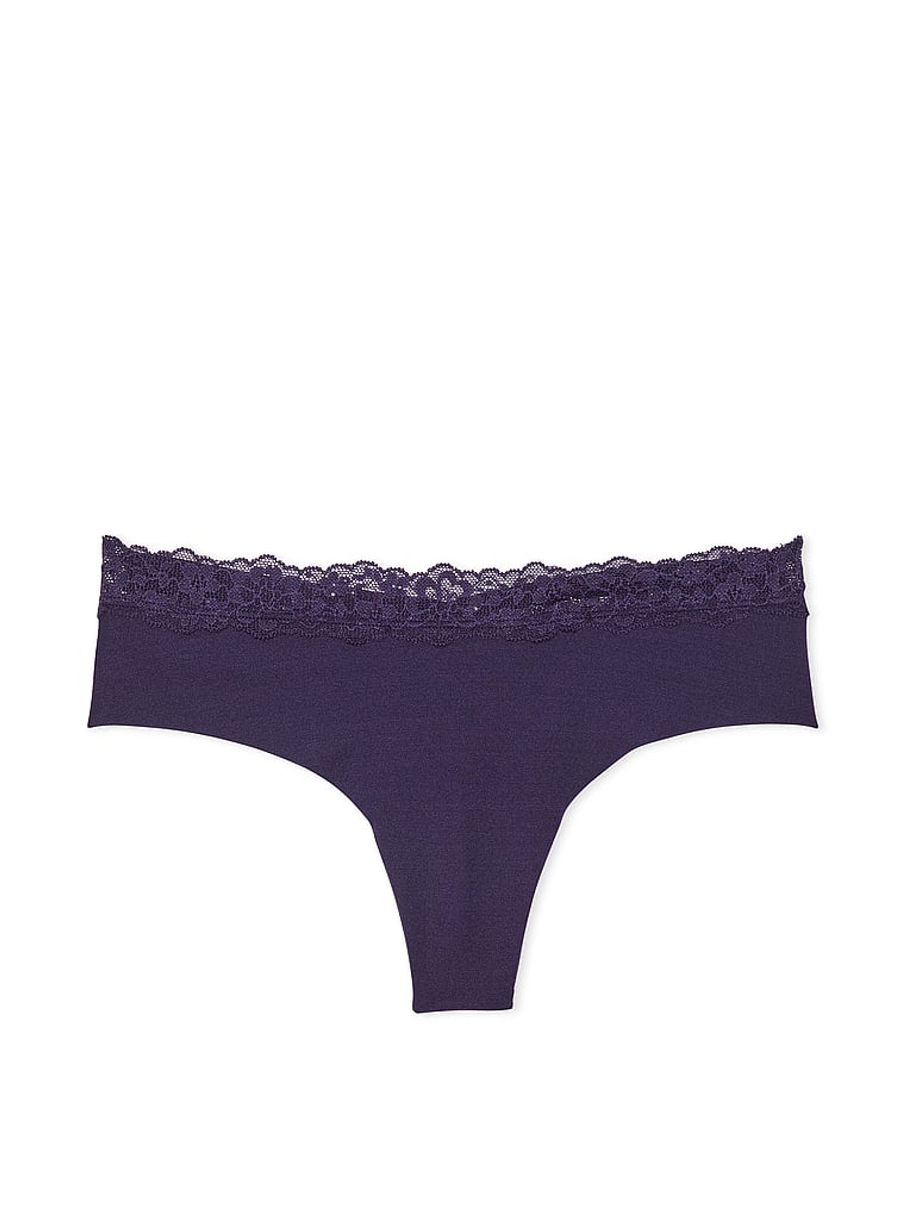 Stained Glass Purple Lace Waist Thong Knickers - Image 3 of 3