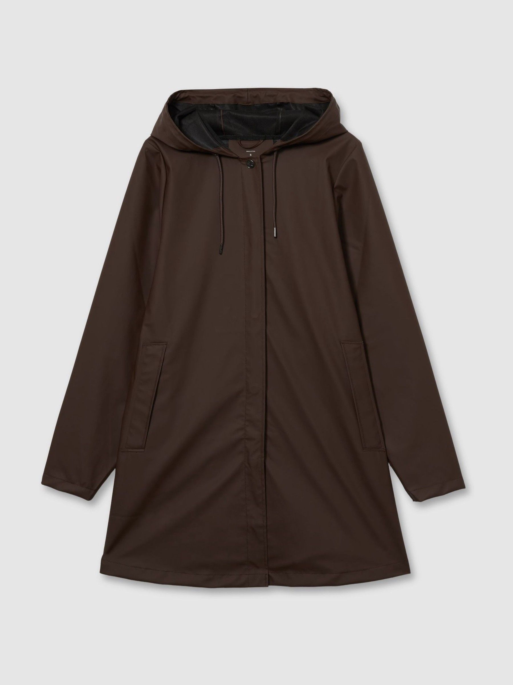 Rains Bitter Chocolate A-Line Raincoat in Bitter Chocolate - Image 2 of 5