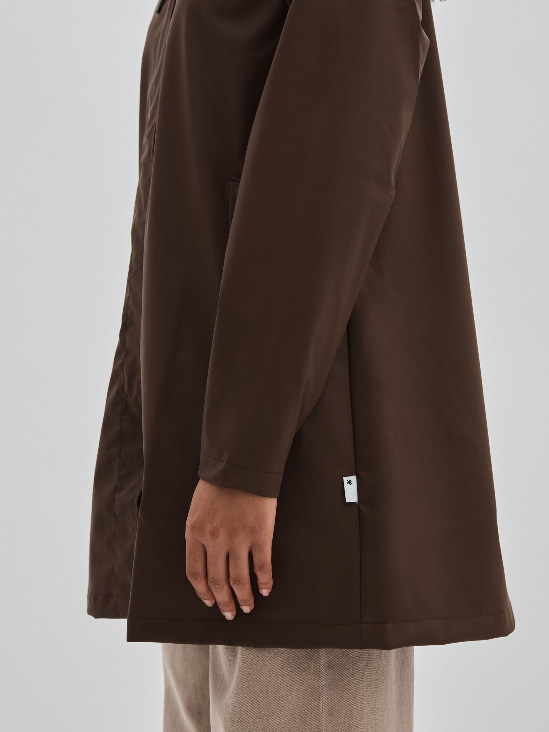 Rains Bitter Chocolate A-Line Raincoat in Bitter Chocolate - Image 3 of 5