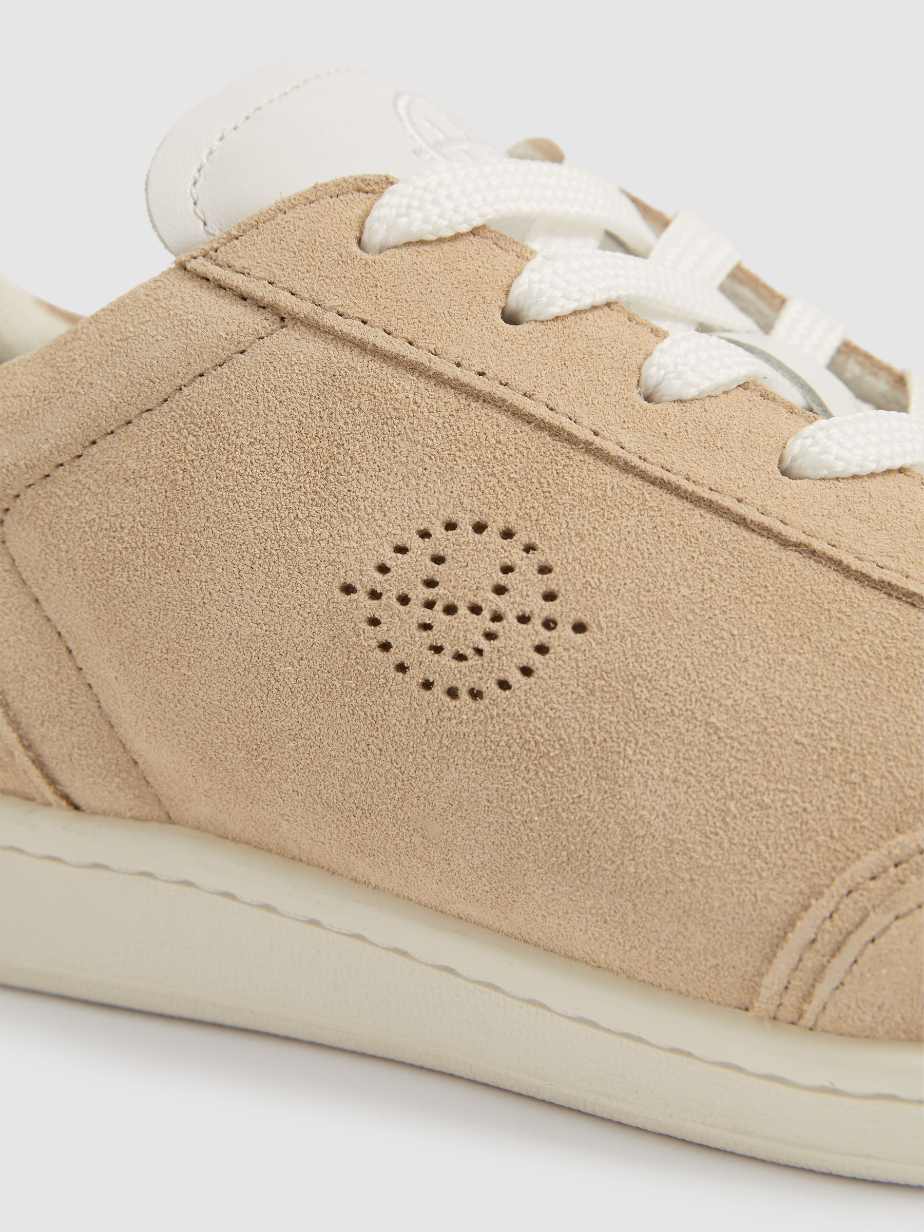 Unseen Suede Lace-Up Trainers in Taupe/White - Image 4 of 4