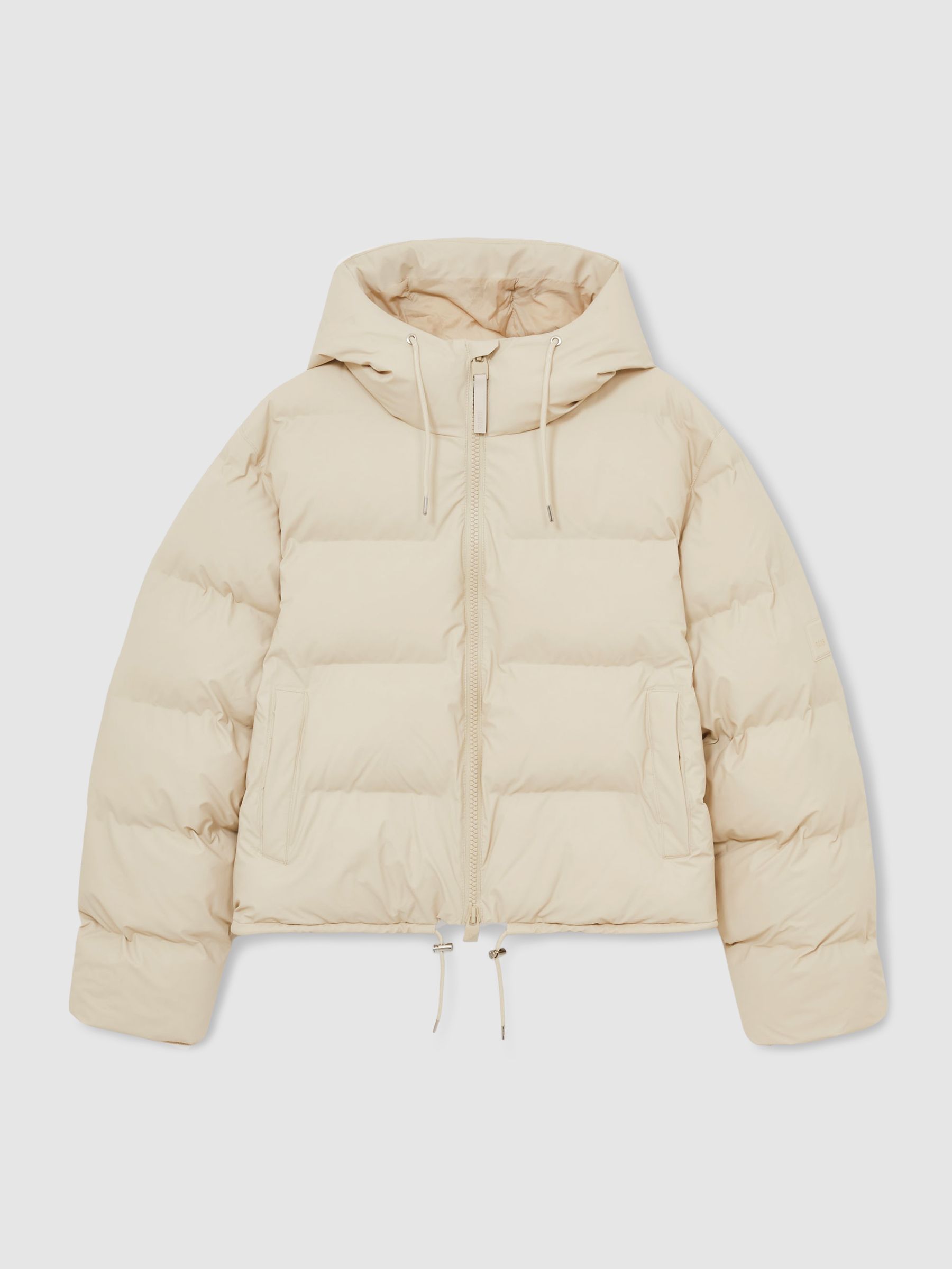 Rains Alta Short Puffer Jacket in Dark Stone - Image 2 of 6