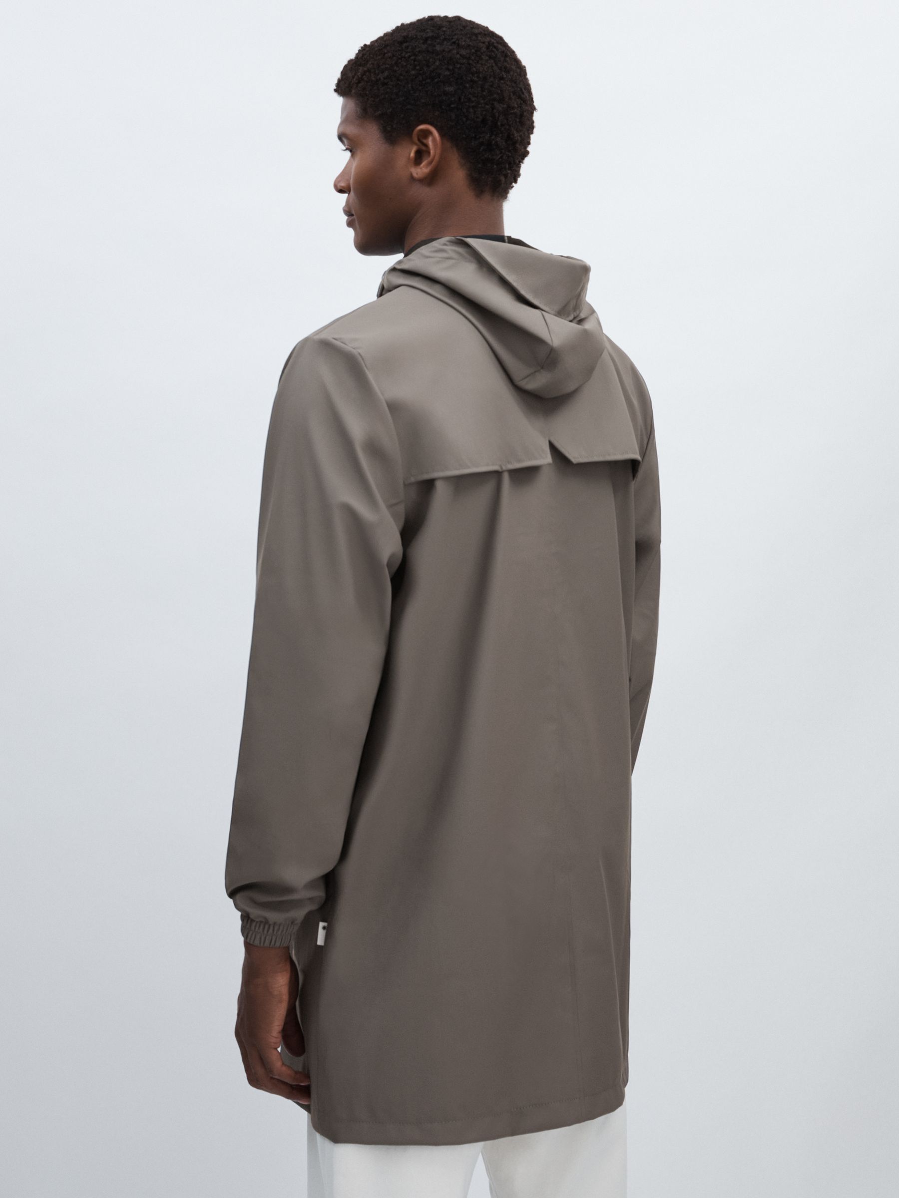 Rains Long Storm Breaker Raincoat in Dark Grey - Image 2 of 6