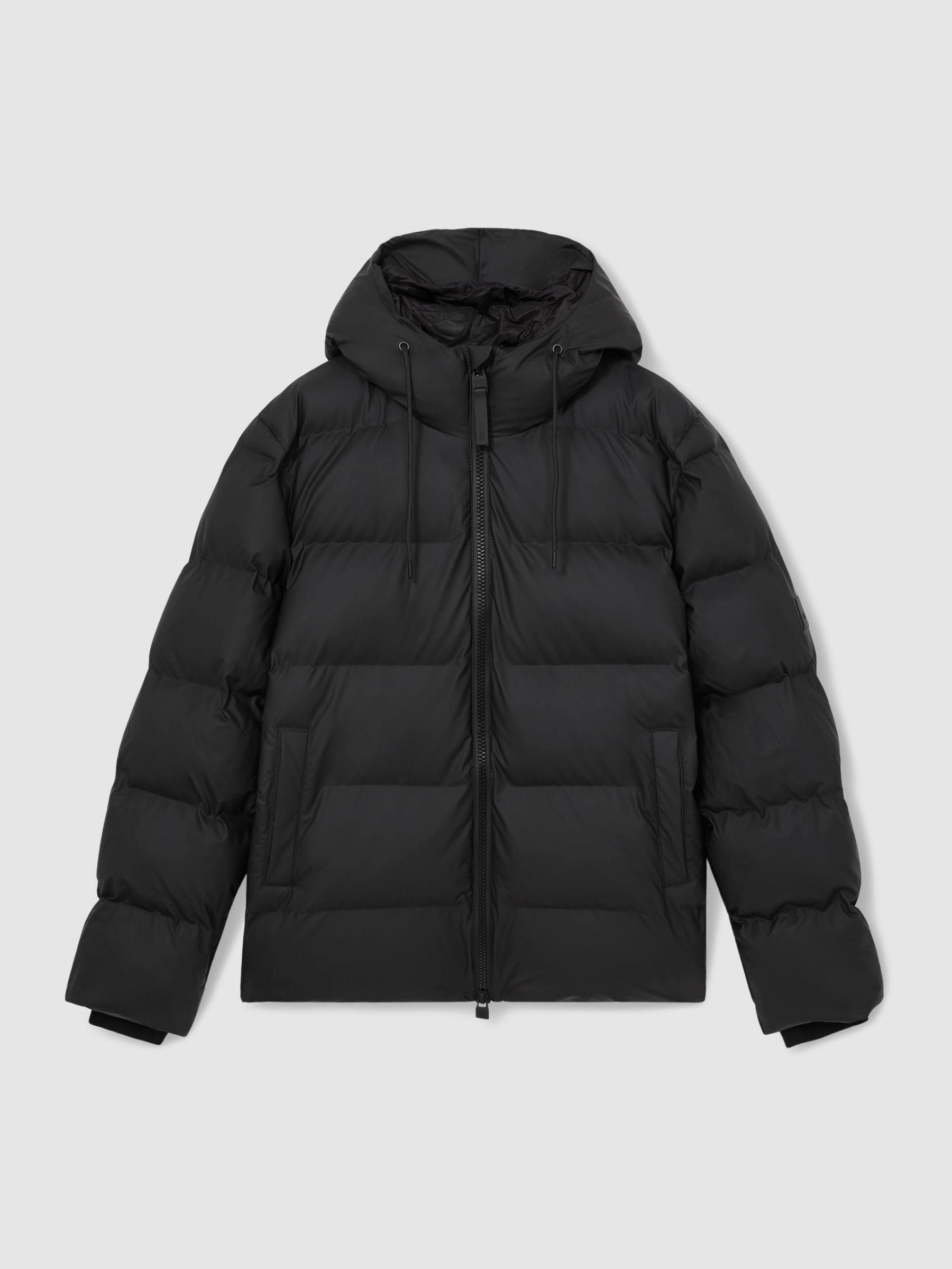 Rains Alta Short Puffer Jacket in Black - Image 2 of 6