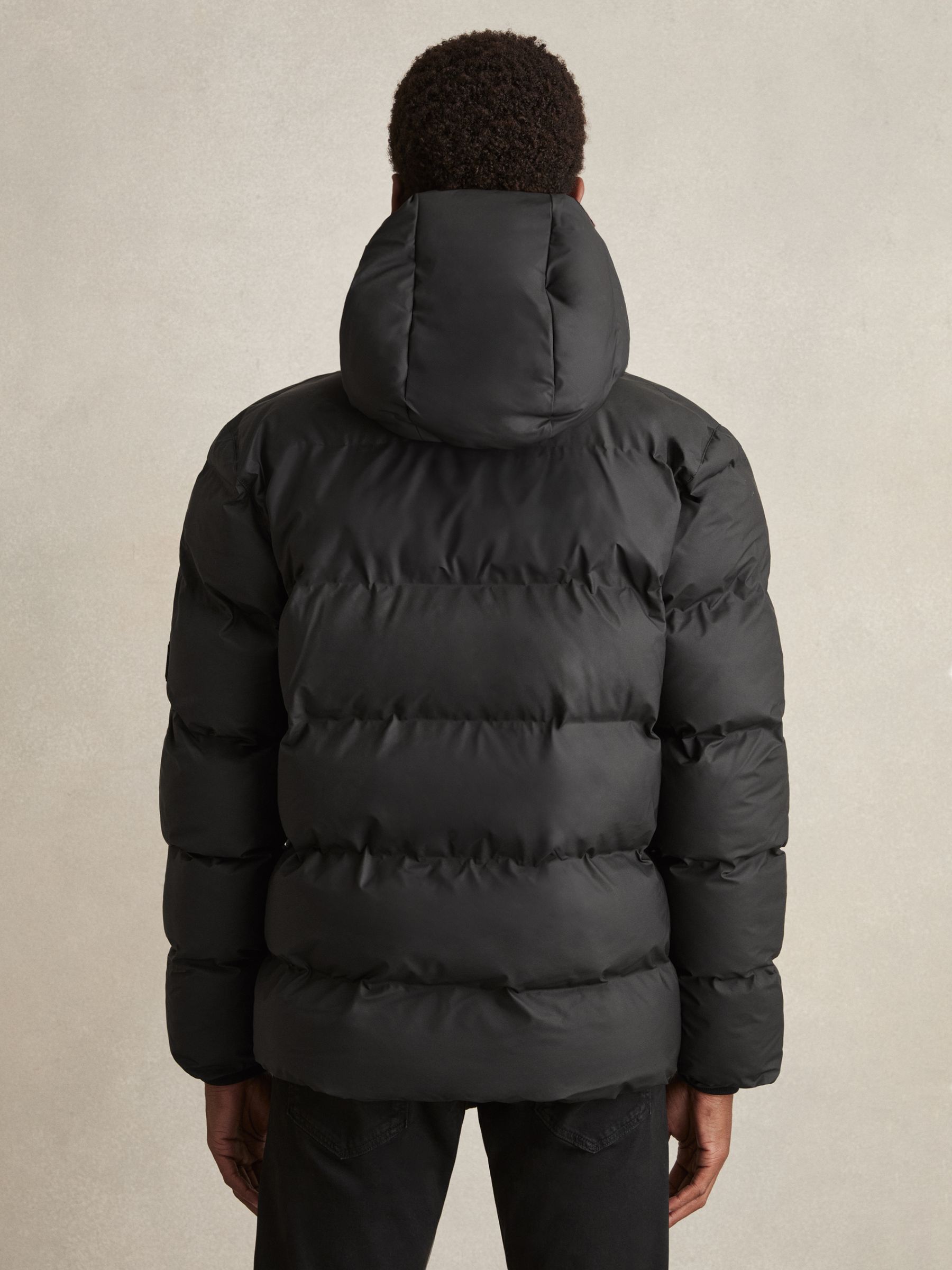 Rains Alta Short Puffer Jacket in Black - Image 5 of 6