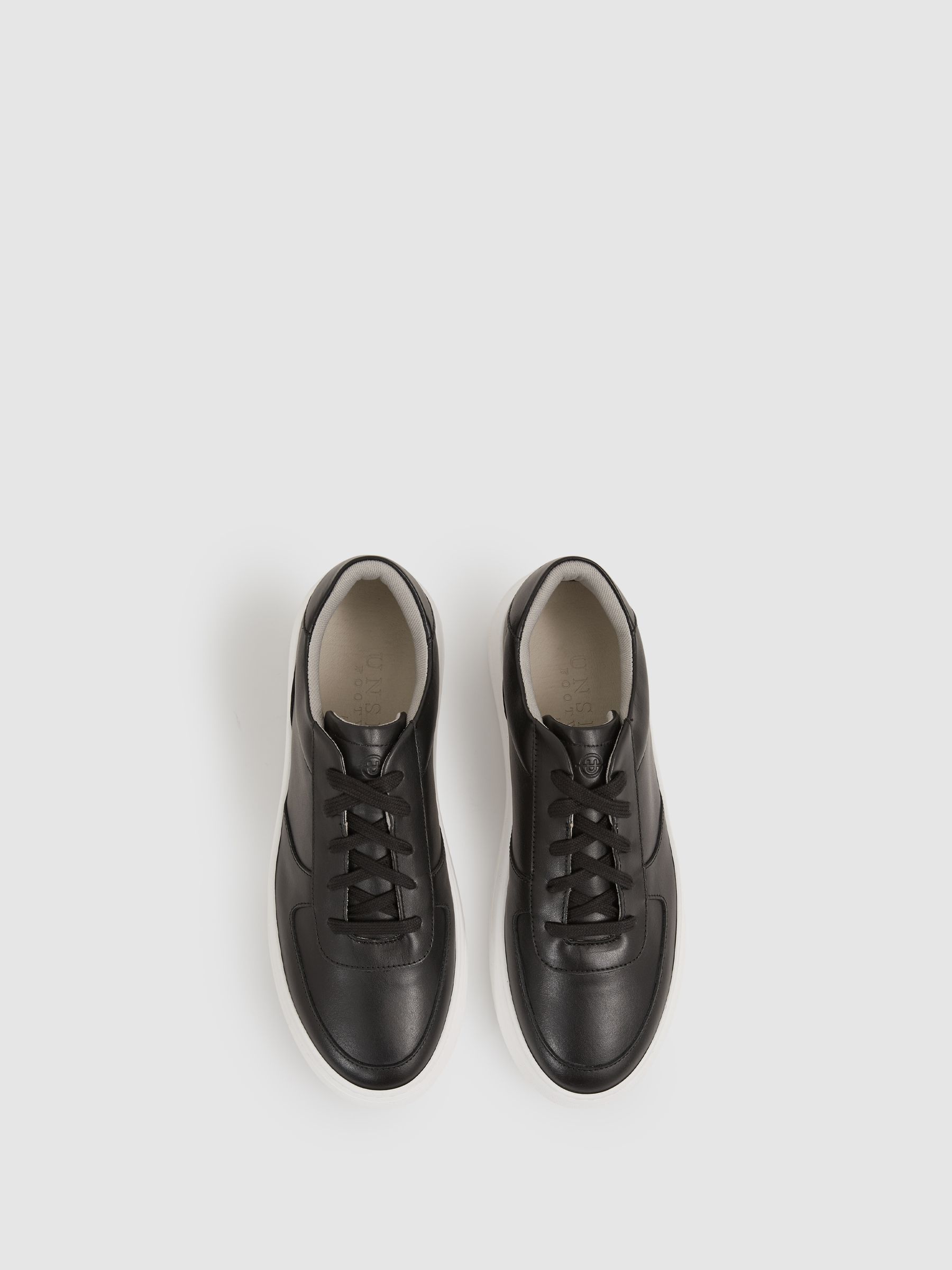 Unseen Footwear Suede Marais Trainers in Black/White - Image 2 of 4