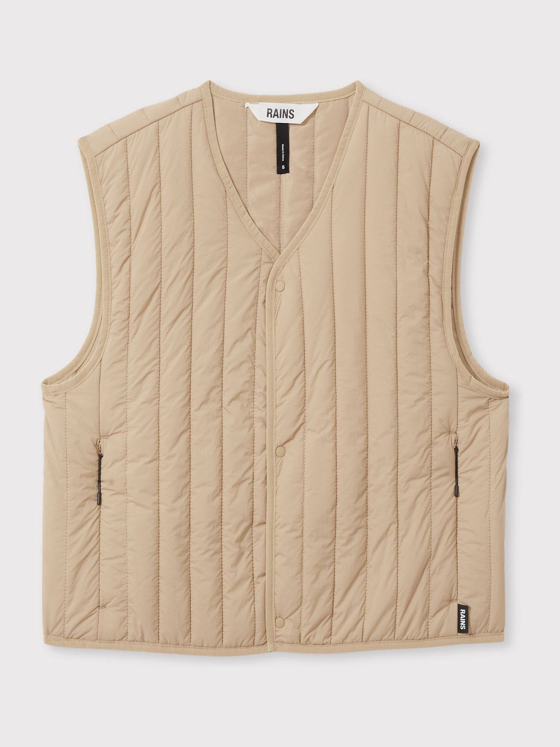 Rains Quilted Shell Gilet in Sand - Image 2 of 6
