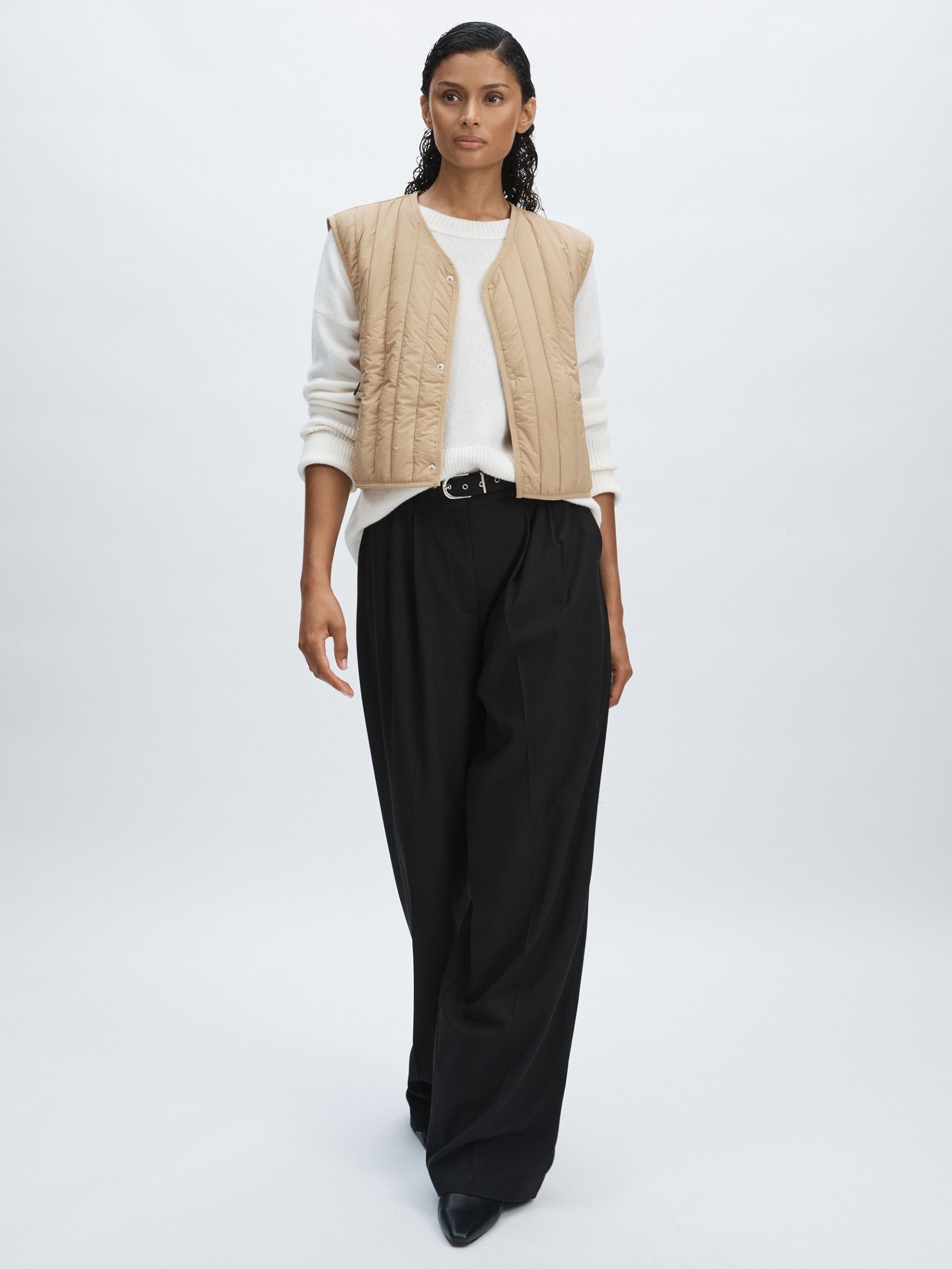 Rains Quilted Shell Gilet in Sand - Image 3 of 6
