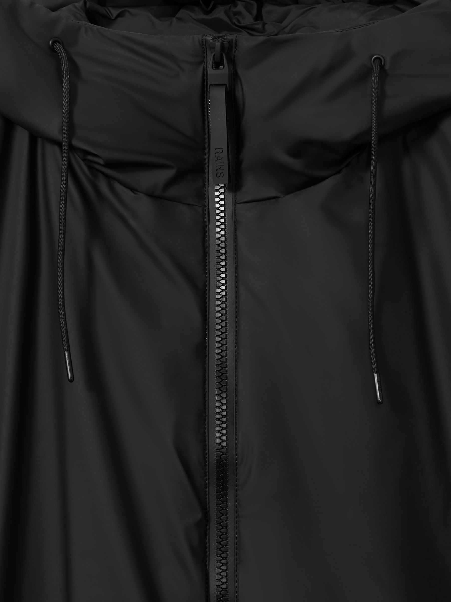 Rains Long Hooded Insulated Jacket in Black - Image 7 of 7