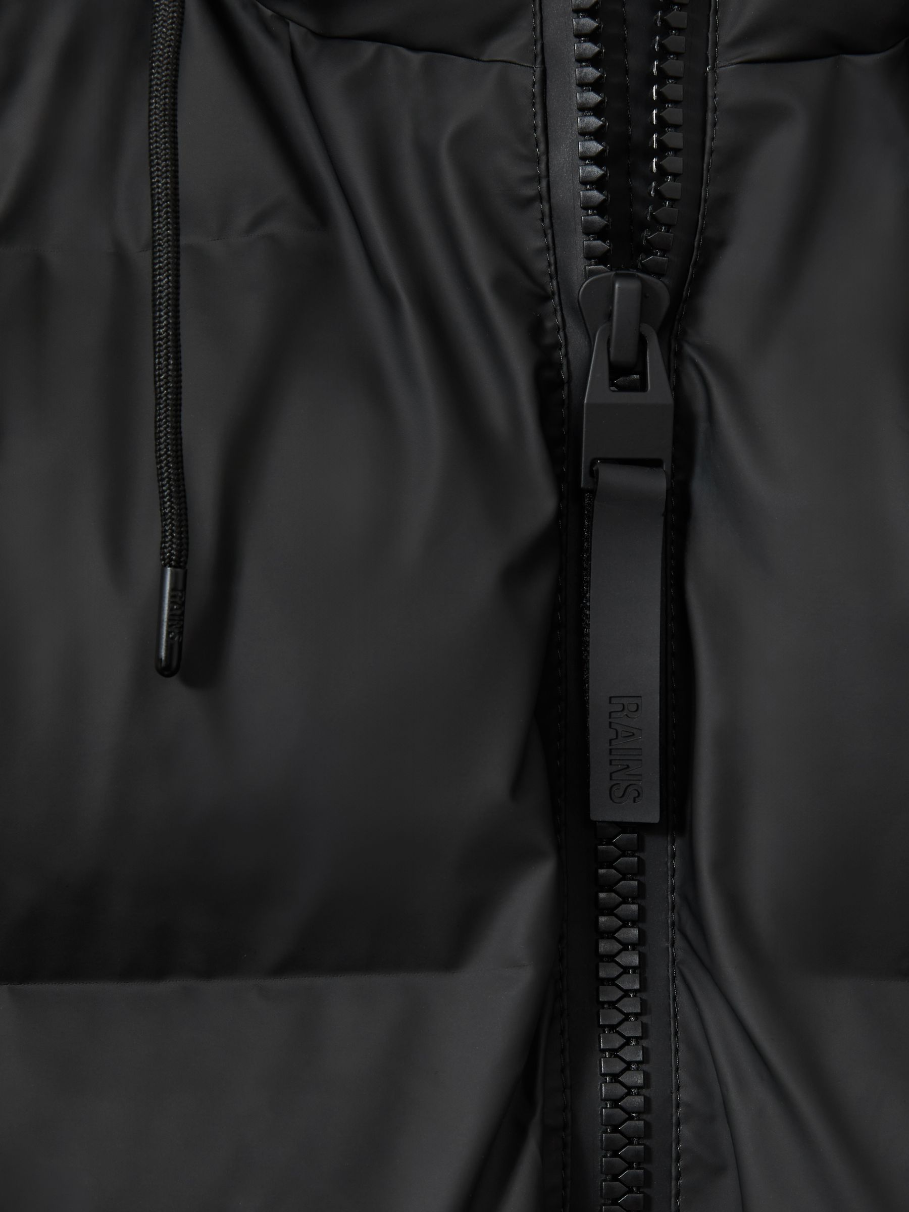 Rains Long Hooded Puffer Jacket in Black - Image 7 of 7