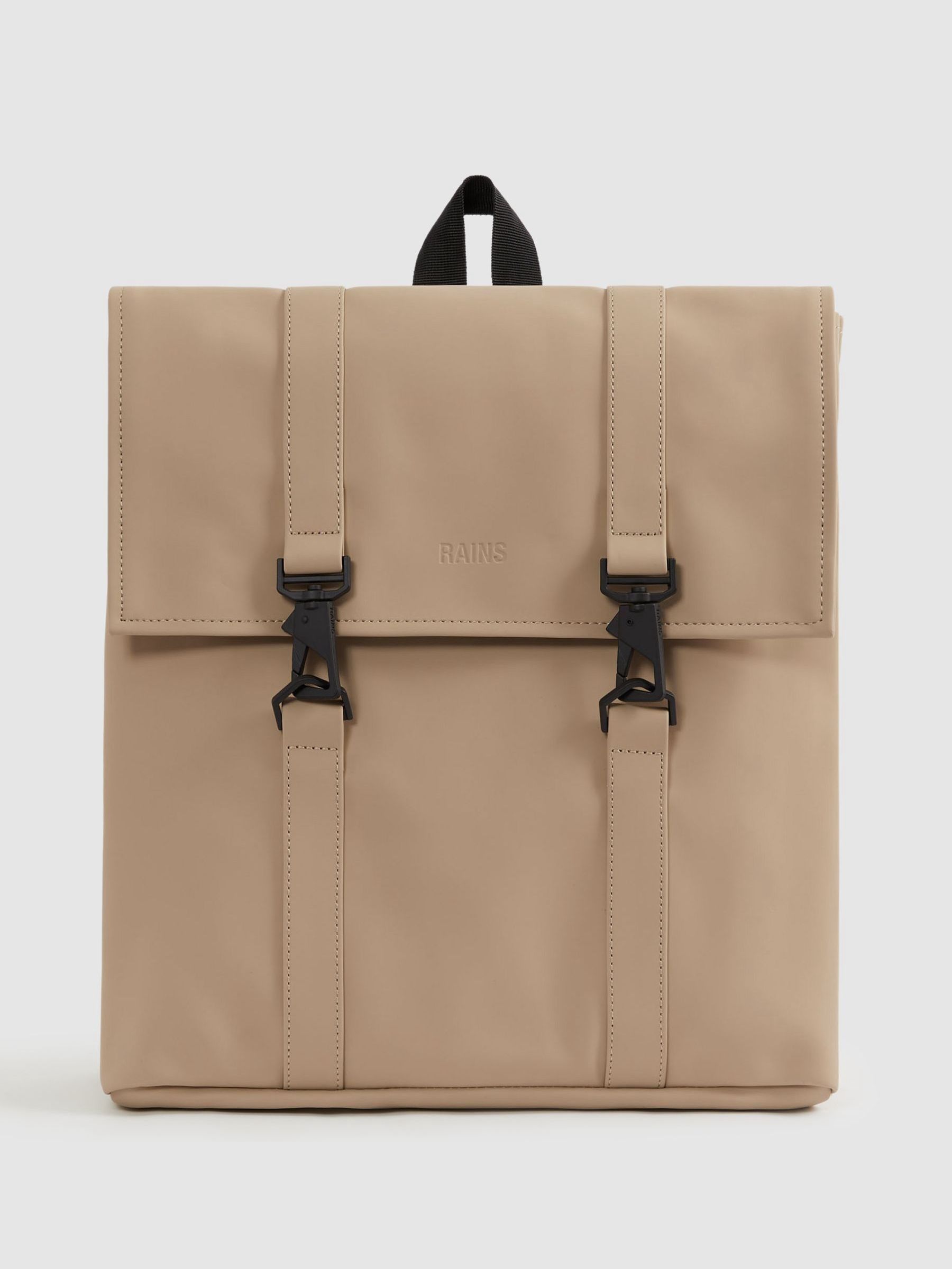 Rains Waterproof Carabiner Clasp Backpack in Sand - Image 1 of 4