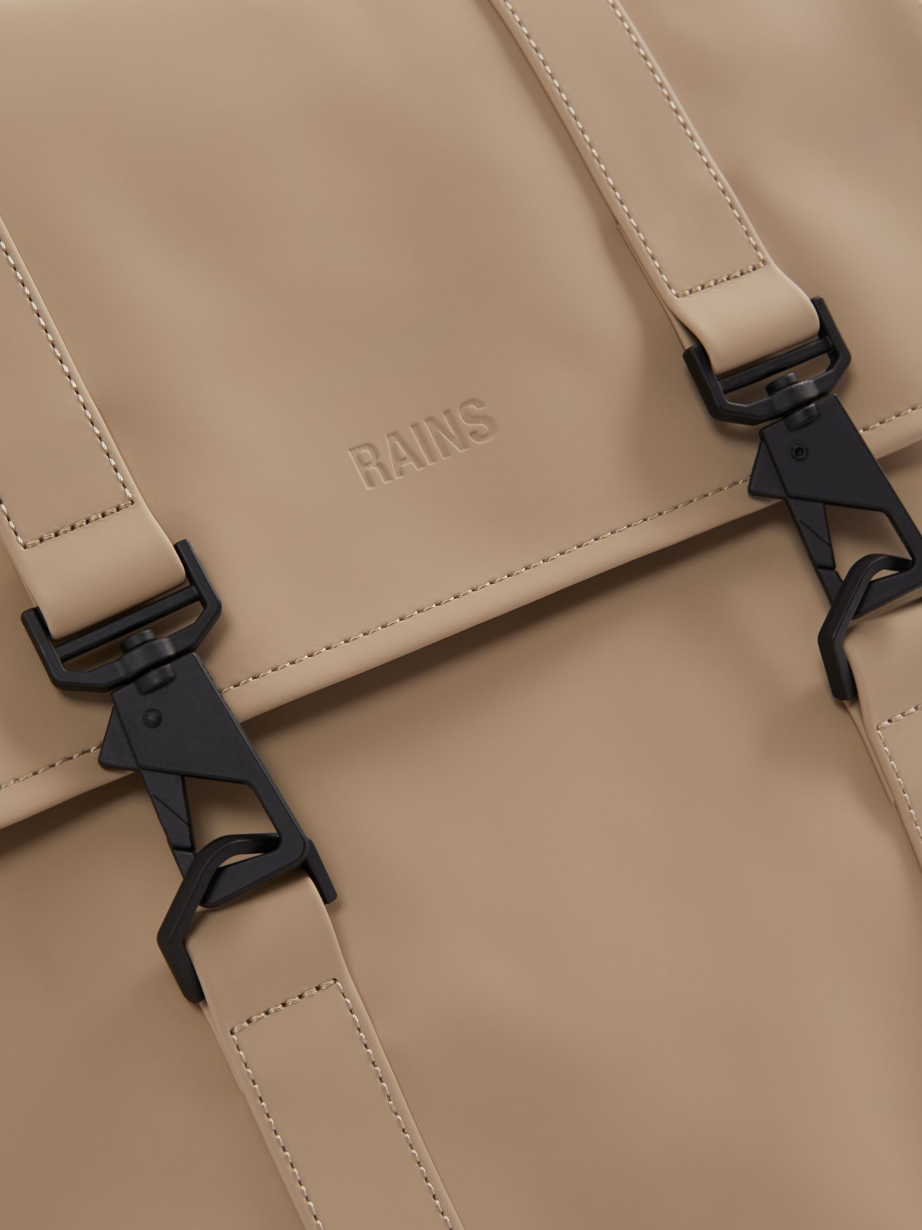 Rains Waterproof Carabiner Clasp Backpack in Sand - Image 4 of 4