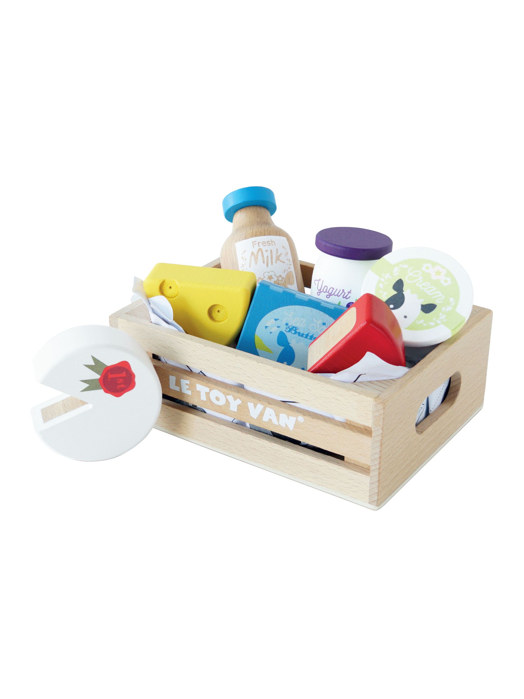 No Colour Cheese and Dairy Wooden Market Crate - Image 1 of 4