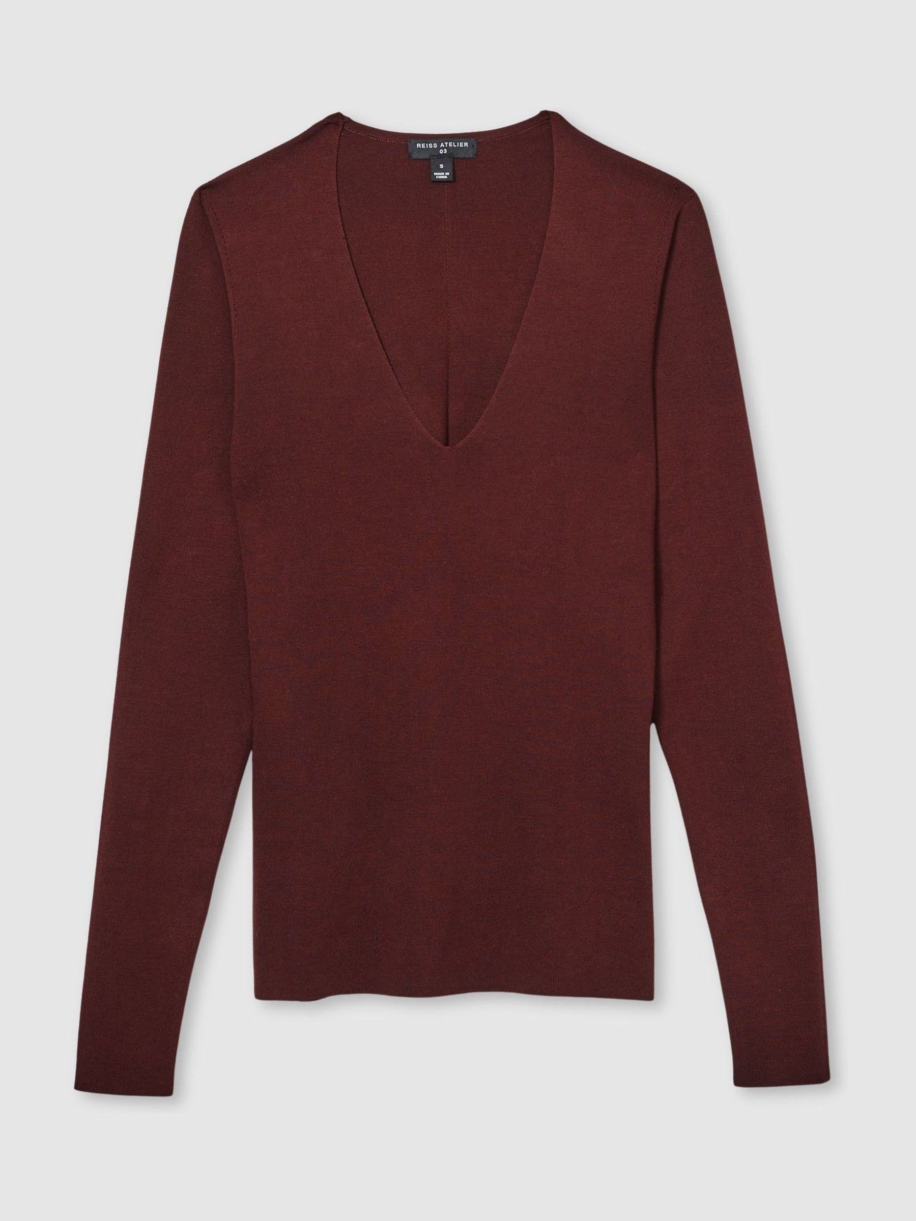 Atelier Knitted Silk-Blend Top in Oxblood - Image 2 of 8