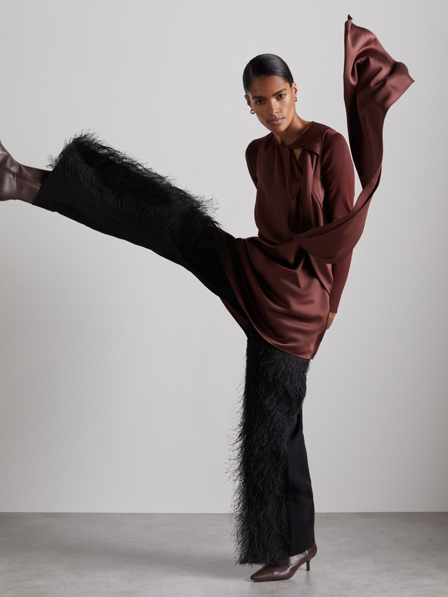 Atelier Knitted Silk-Blend Top in Oxblood - Image 4 of 8