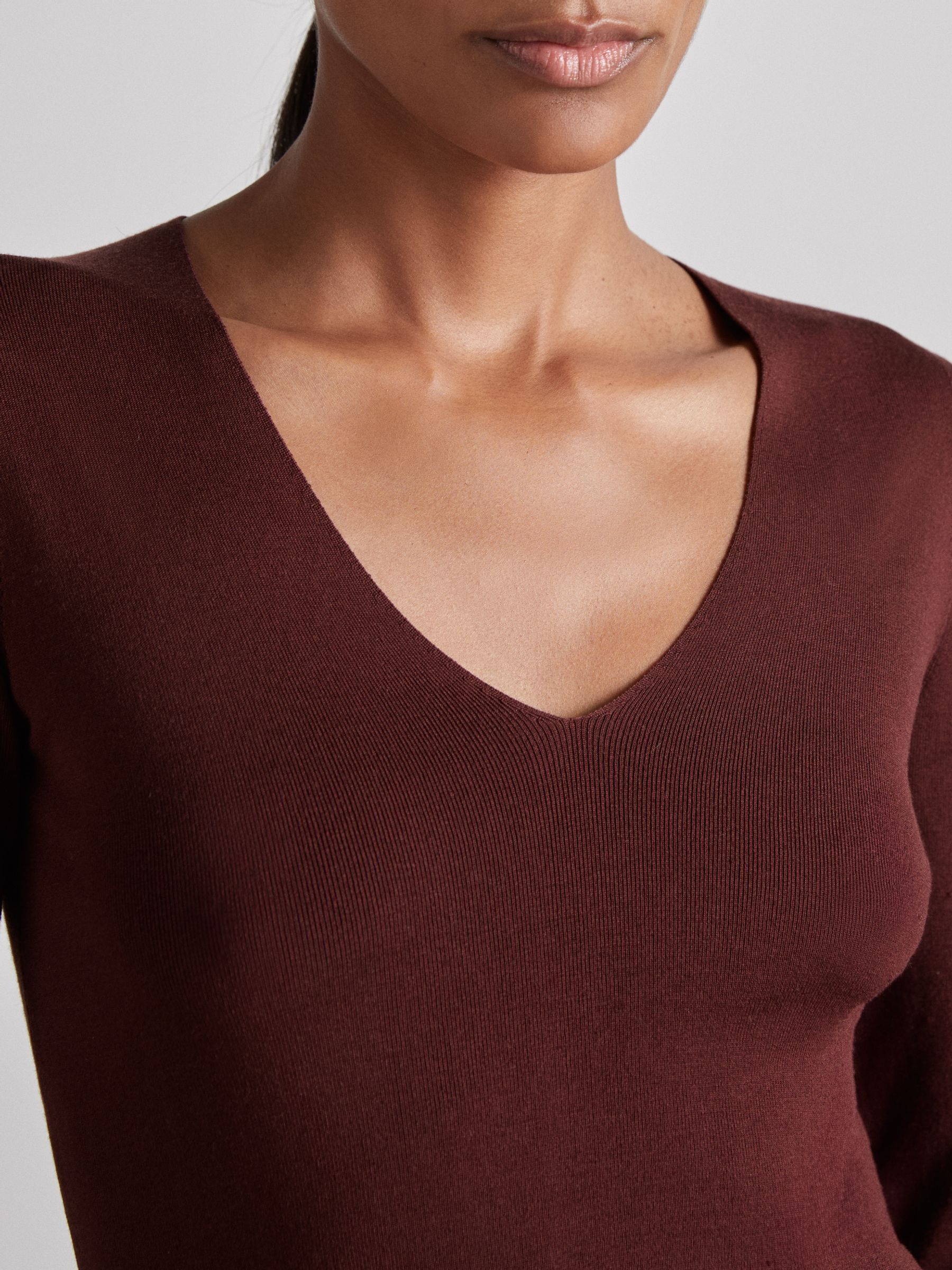 Atelier Knitted Silk-Blend Top in Oxblood - Image 6 of 8
