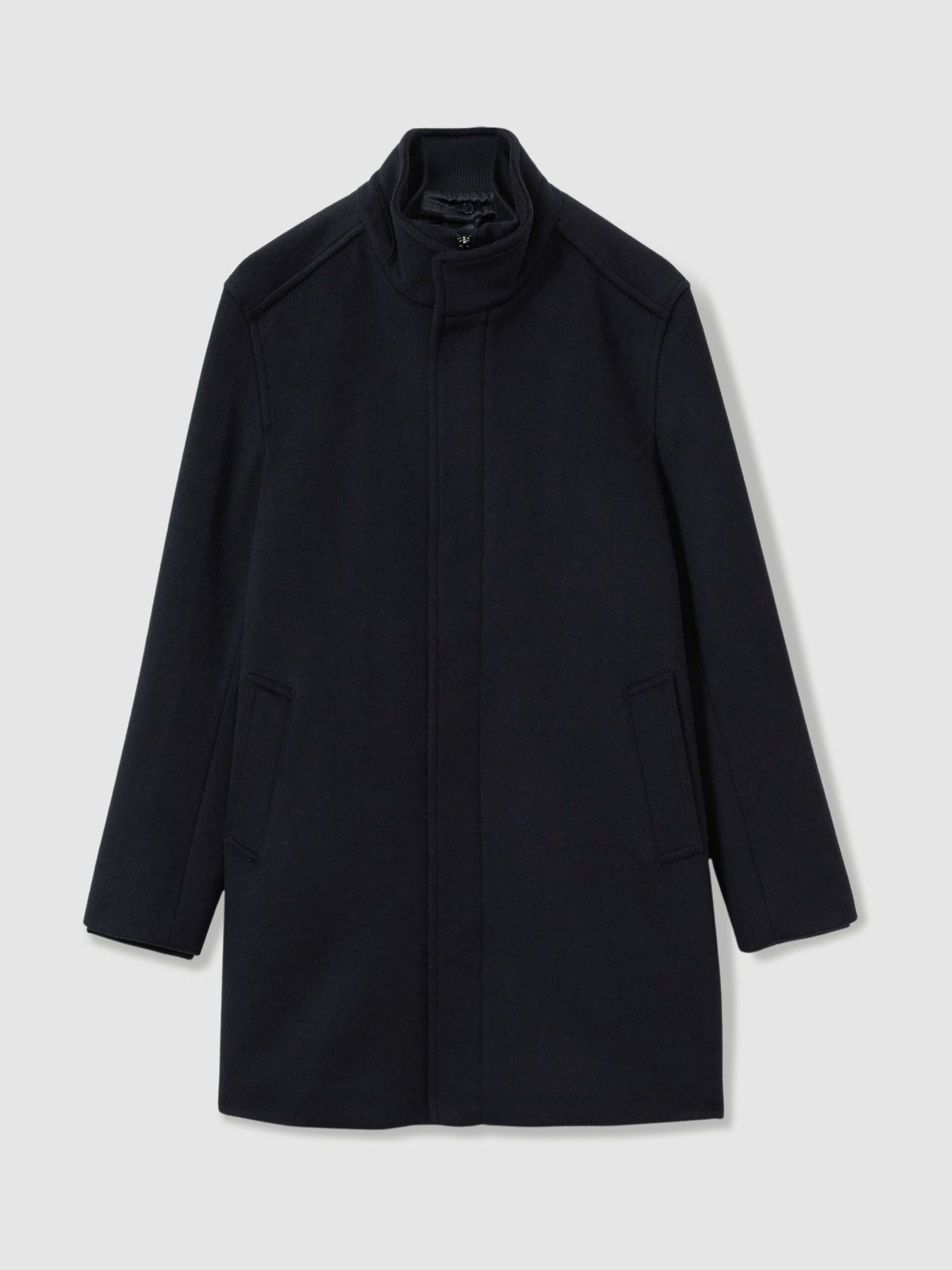 Wool-Blend Hybrid Coat in Navy - Image 2 of 6